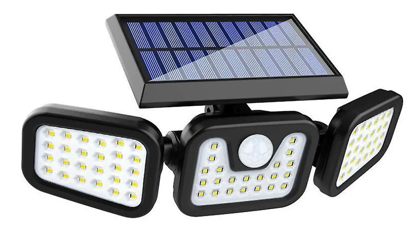 144led 144led / 74LED solar three-head wall light, rotatable outdoor human body induction courtyard street light AZ16205