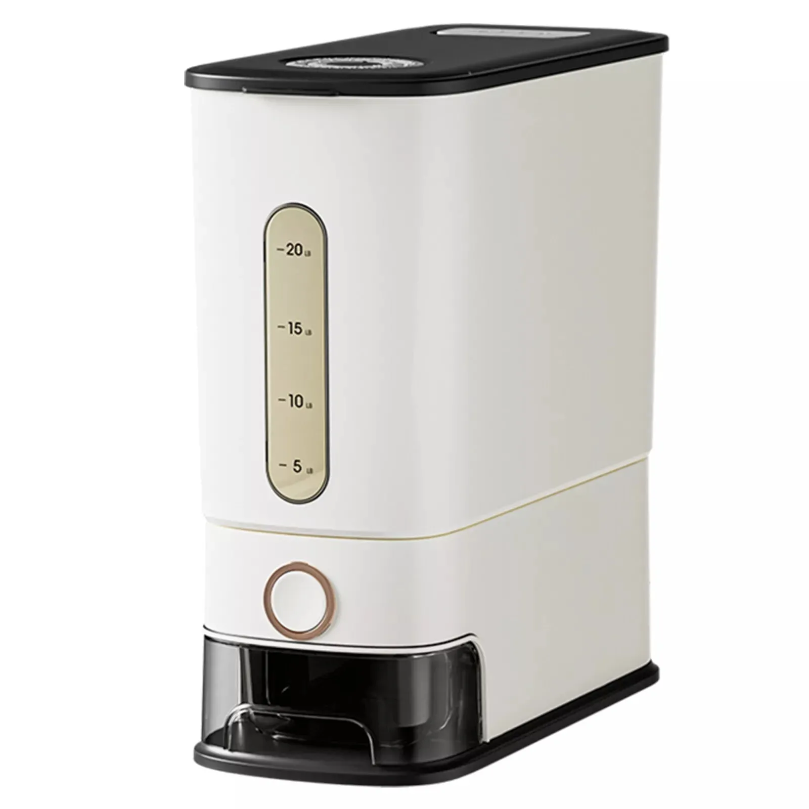 25 Lbs Rice Dispenser Large Grain Storage Container With Measuring Cup