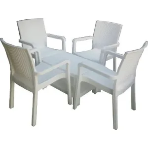 4 Malibu Arm Chairs with Lugano centre table