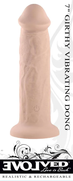 7 Inch Girthy Vibrating Dong - Light