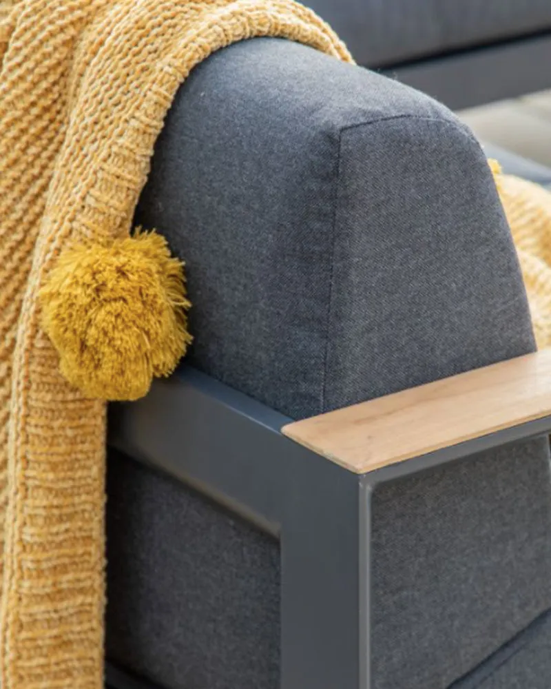 Agrigento Aluminium and Teak Garden Corner Sofa