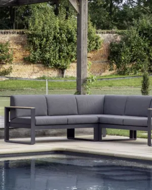 Agrigento Aluminium and Teak Garden Corner Sofa