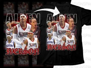 Allen Iverson Iconic Basketball Legend Sixers Bootleg Png Digital Download