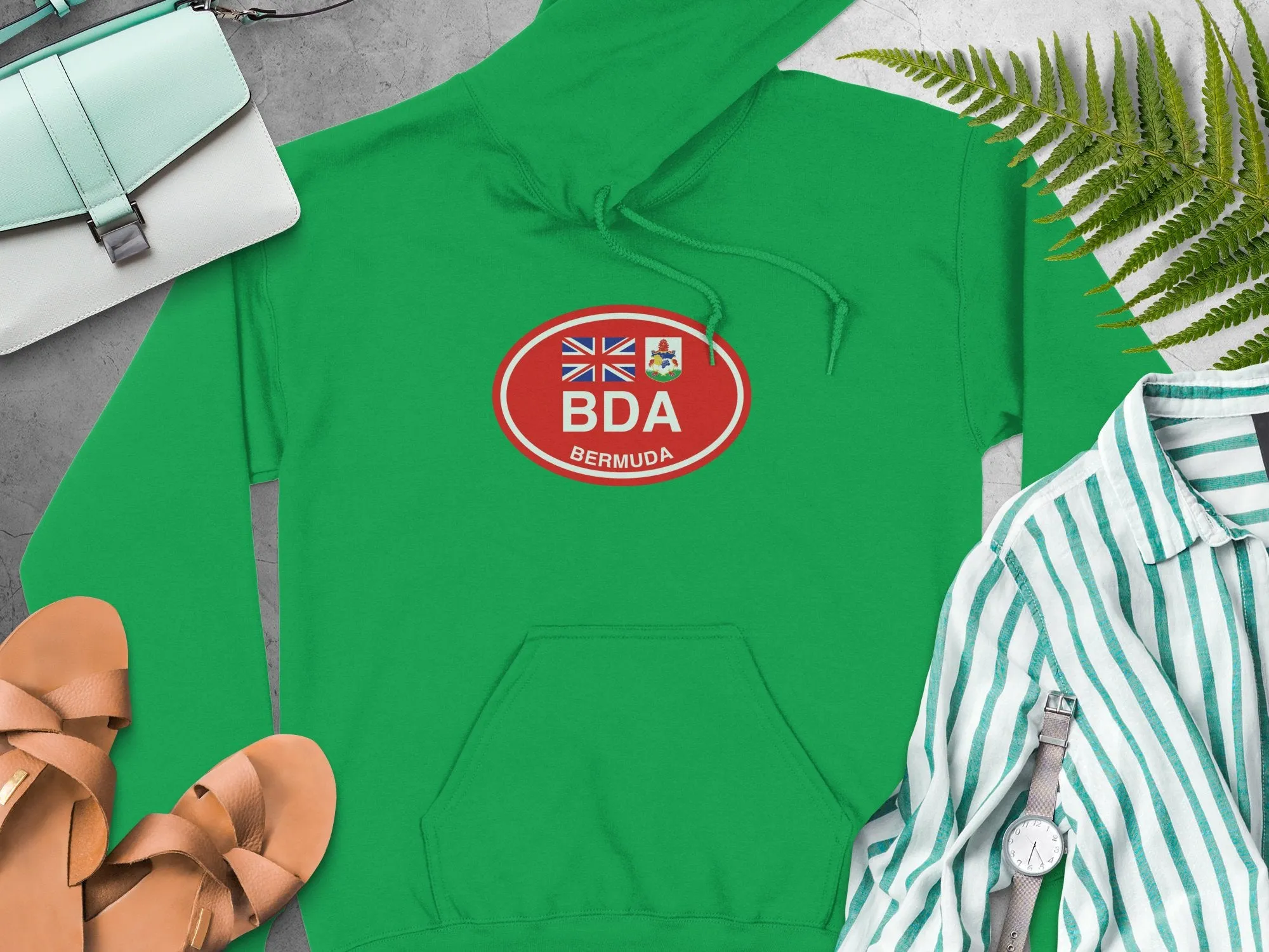 Bermuda Vacation Flag Hoodie for Pink Sand Beach Lovers