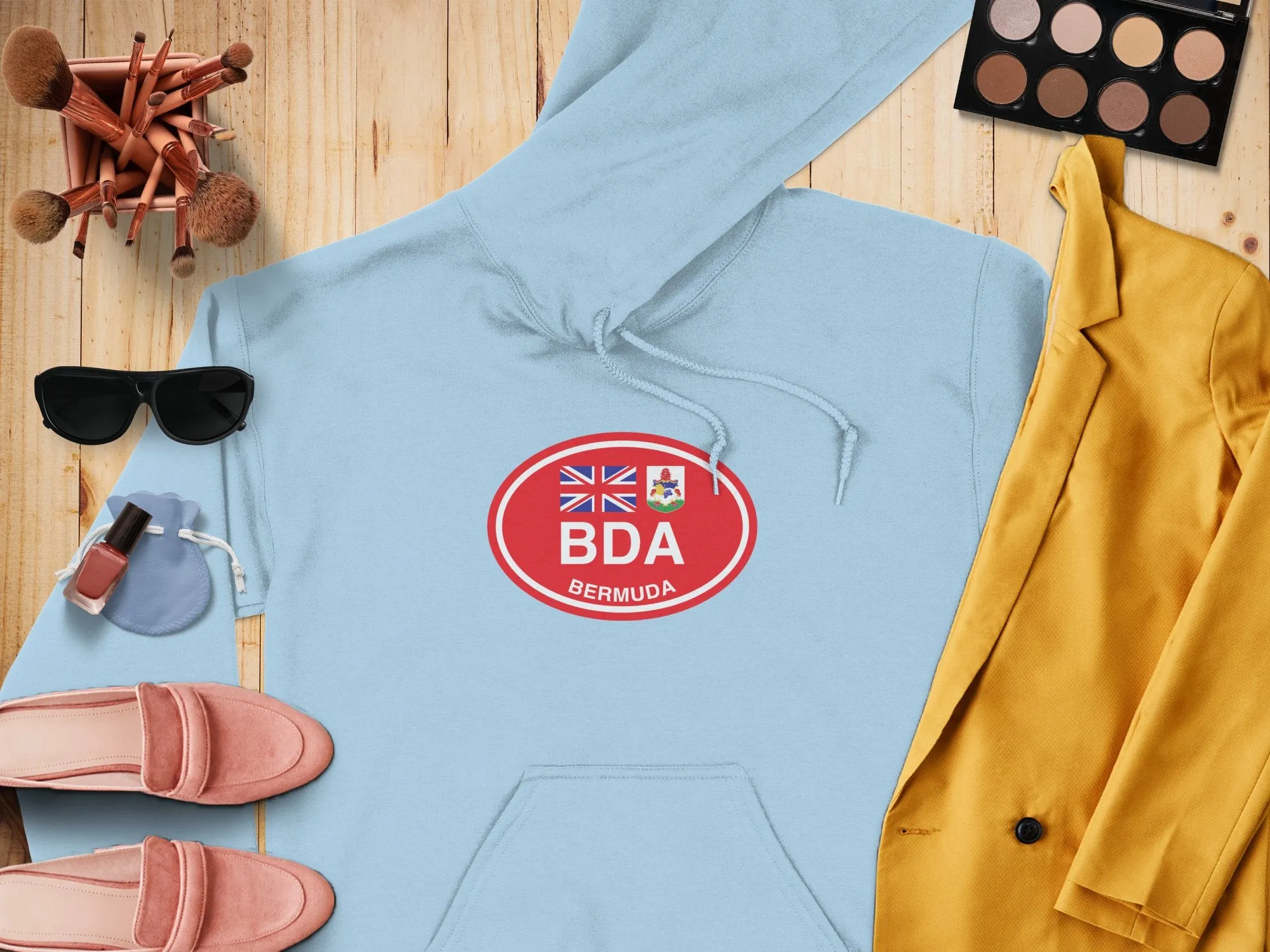 Bermuda Vacation Flag Hoodie for Pink Sand Beach Lovers
