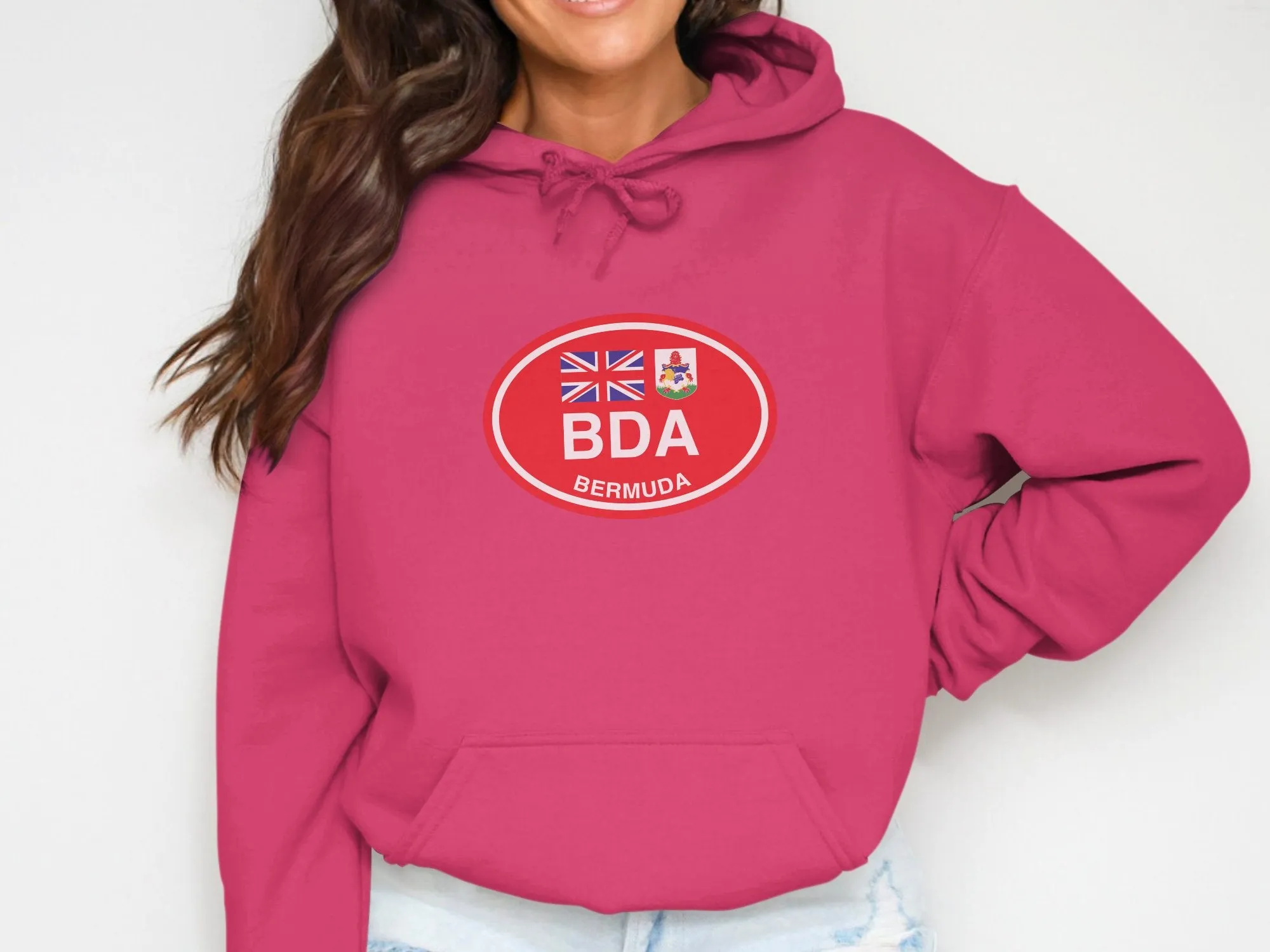 Bermuda Vacation Flag Hoodie for Pink Sand Beach Lovers