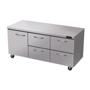 Blue Air BLUR72-D4RM-HC 72.38'' Undercounter Refrigerator with 1 Left Hinged Solid Door and 4 Drawers