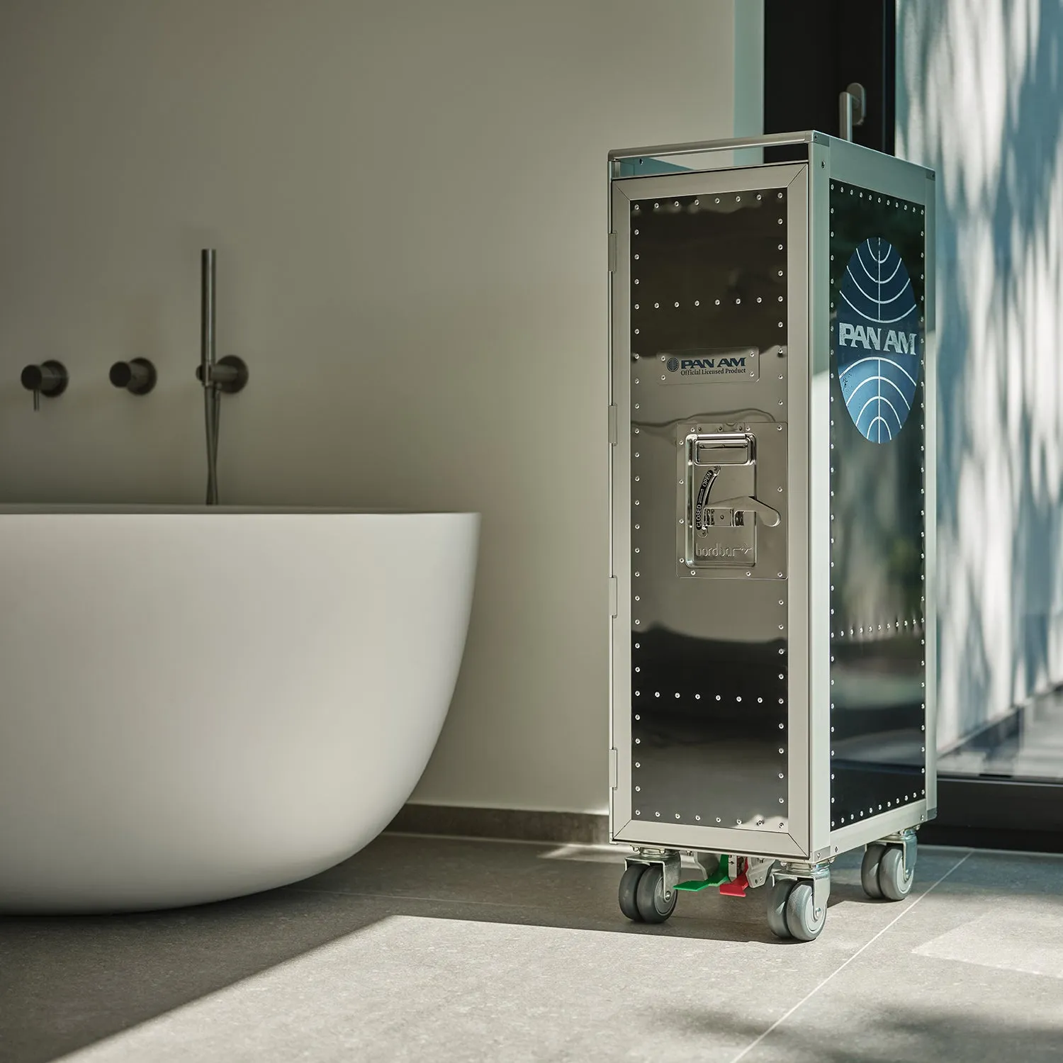 bordbar | rivet rocker trolley aluminium | ensemble