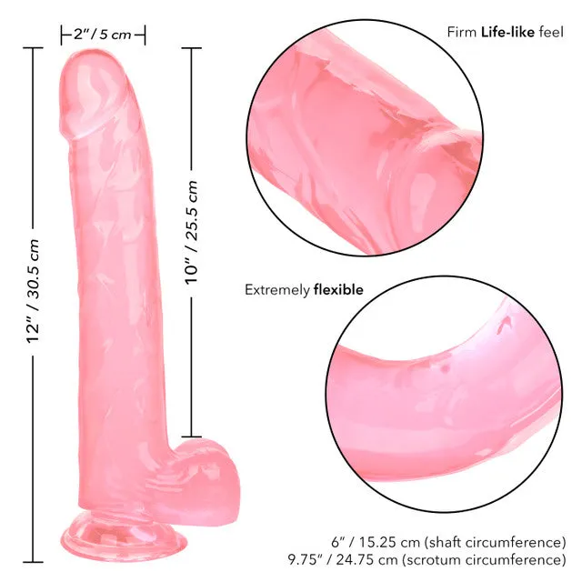Calexotics SIZE QUEEN Flexible Dildo with Suction Cup 10 inch Pink