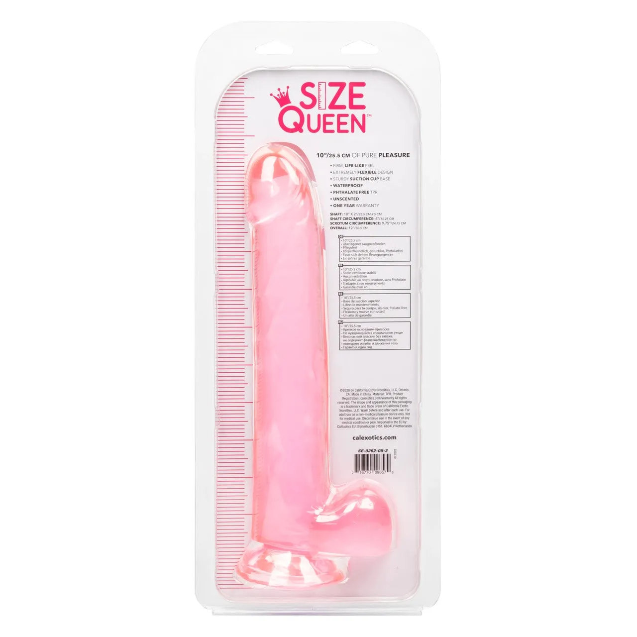 Calexotics SIZE QUEEN Flexible Dildo with Suction Cup 10 inch Pink