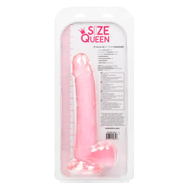 Calexotics SIZE QUEEN Flexible Dildo with Suction Cup 8 inch Pink