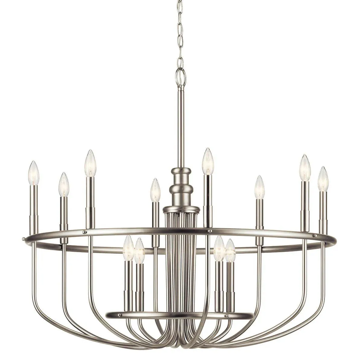 Capitol Hill 35" 12-Light Chandelier Multi-Tier, Brushed Nickel Finish