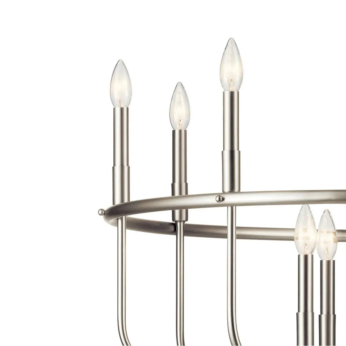 Capitol Hill 35" 12-Light Chandelier Multi-Tier, Brushed Nickel Finish
