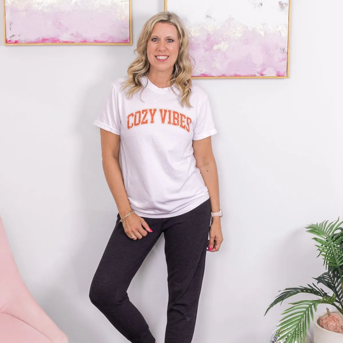 Cozy Vibes Orange Comfort Color Graphic Tee