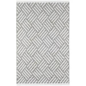 Dash & Albert Crisscross Handwoven Platinum Indoor Outdoor Rug