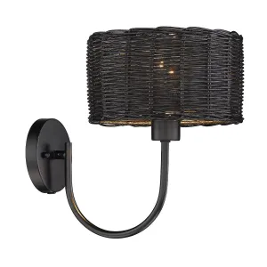 Erma 12 in. Wall Sconce Matte Black Finish