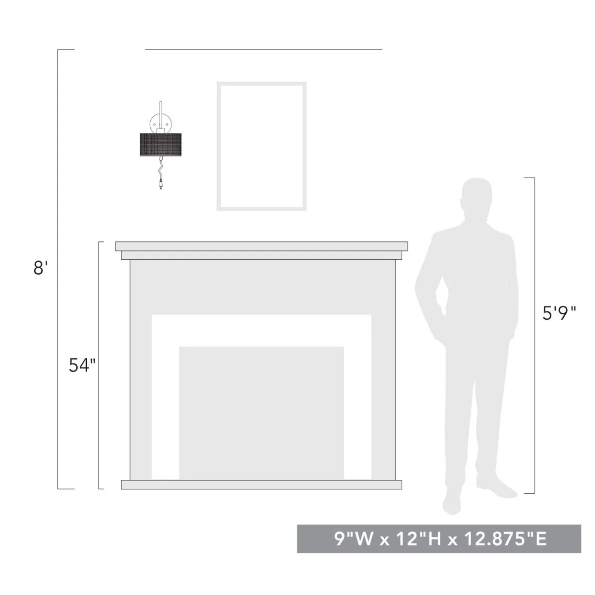 Erma 12 in. Wall Sconce Matte Black Finish