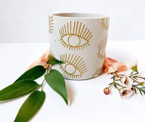 Evil Eye Cement Planter