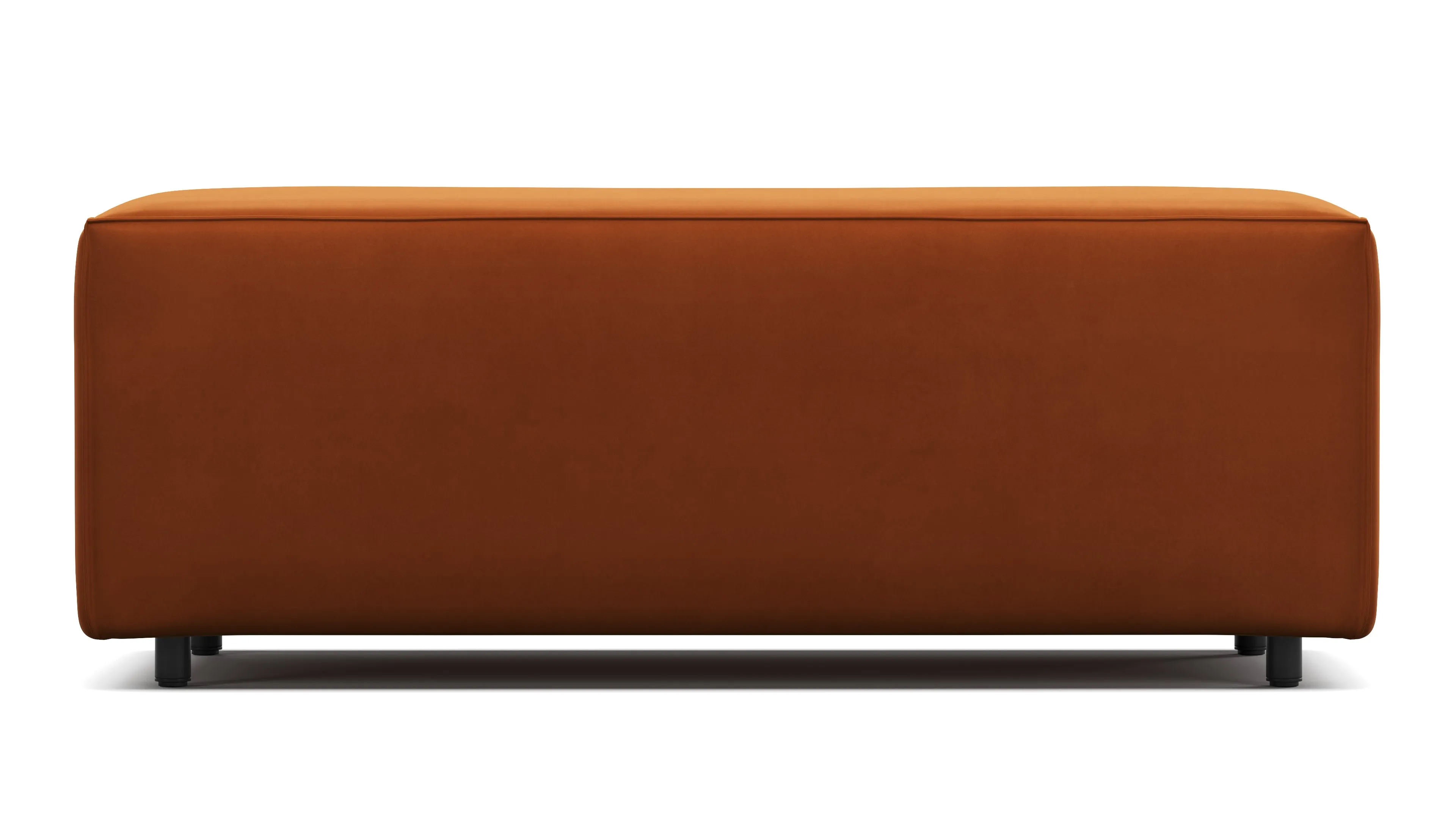 Extrasoft - Extrasoft Sectional Module, Large Armrest, Burnt Orange Velvet