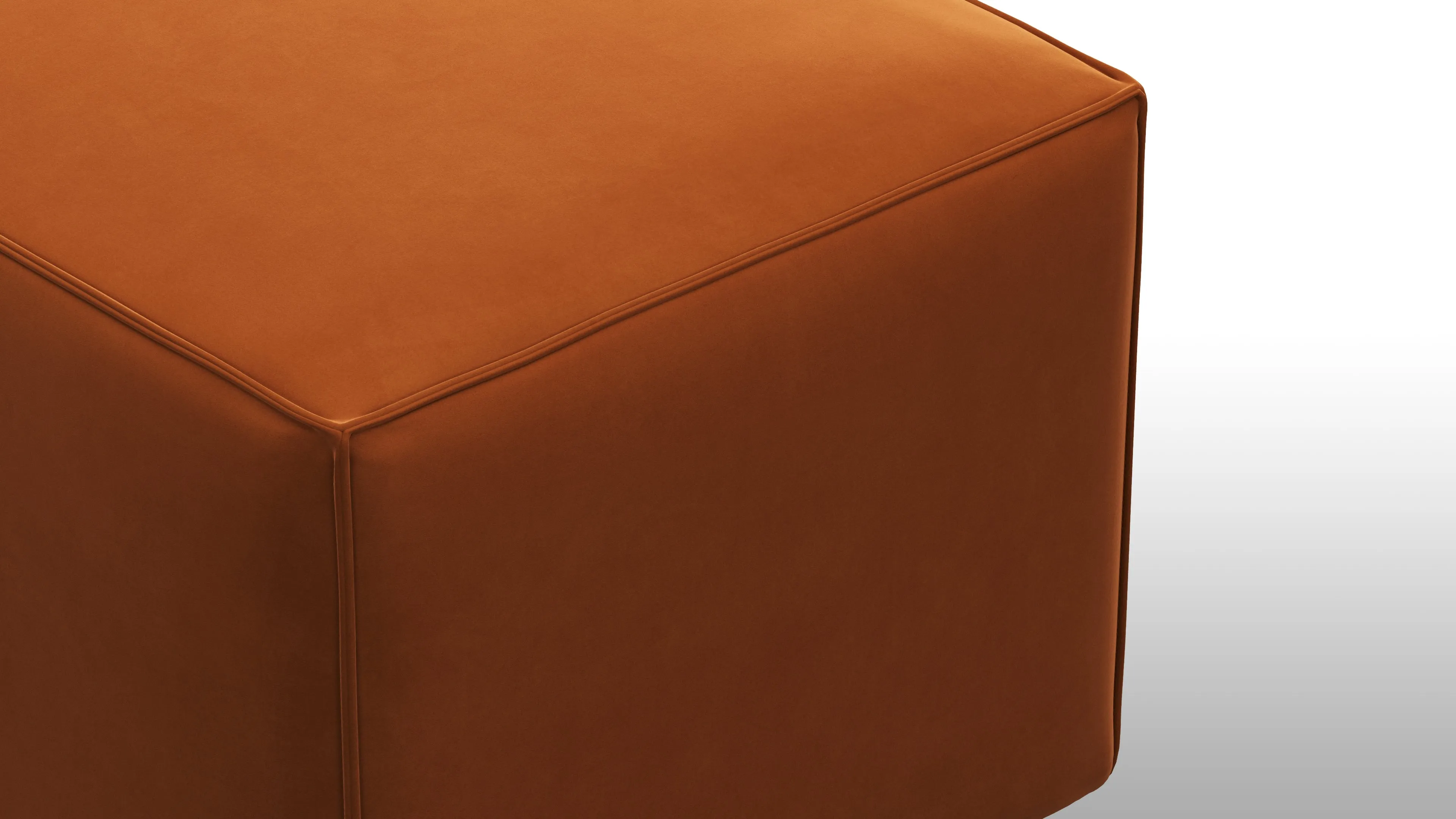 Extrasoft - Extrasoft Sectional Module, Large Armrest, Burnt Orange Velvet