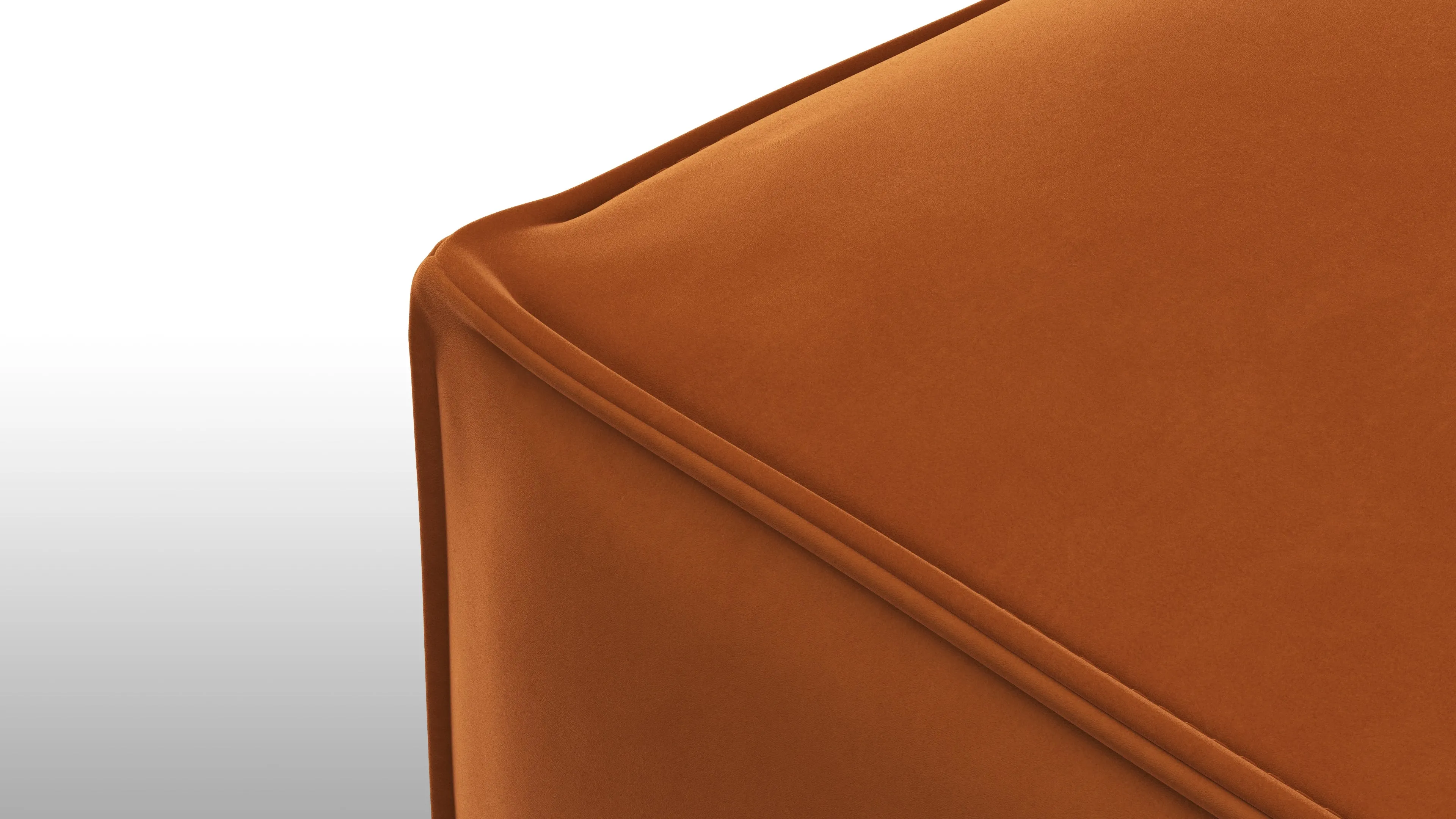 Extrasoft - Extrasoft Sectional Module, Large Armrest, Burnt Orange Velvet