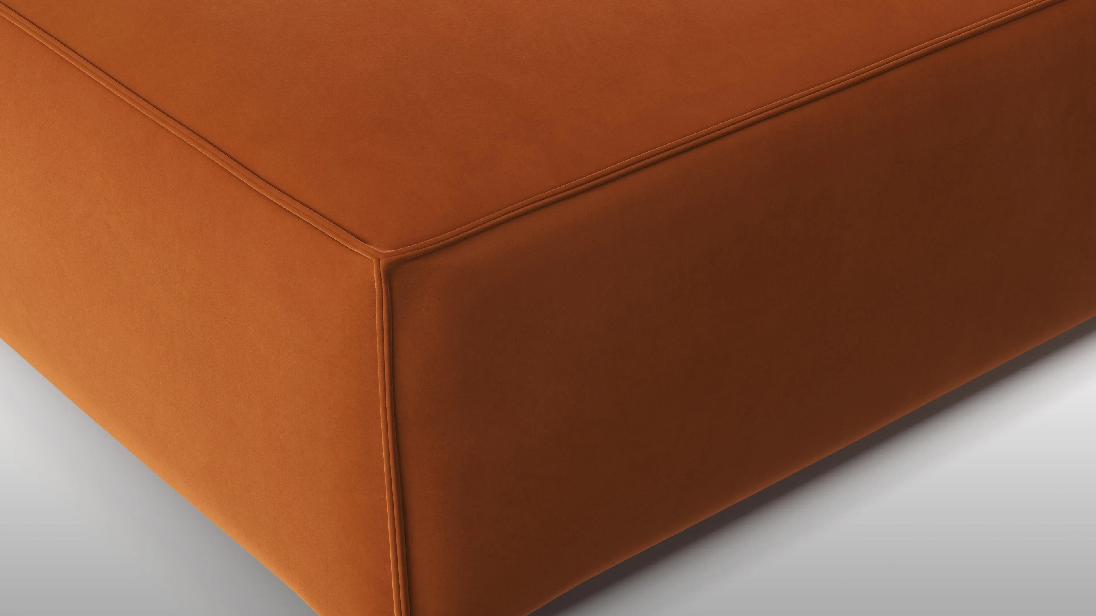 Extrasoft - Extrasoft Sectional Module, Medium Seat, Burnt Orange Velvet