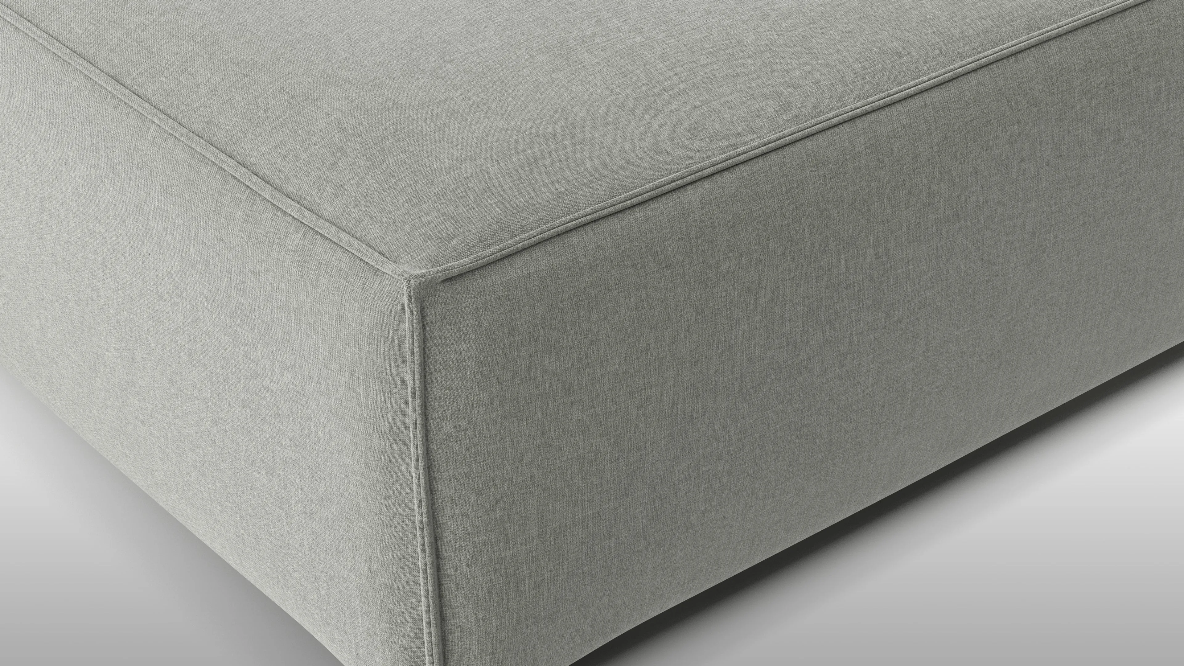 Extrasoft - Extrasoft Sectional Module, Medium Seat, Soft Gray Brushed Weave