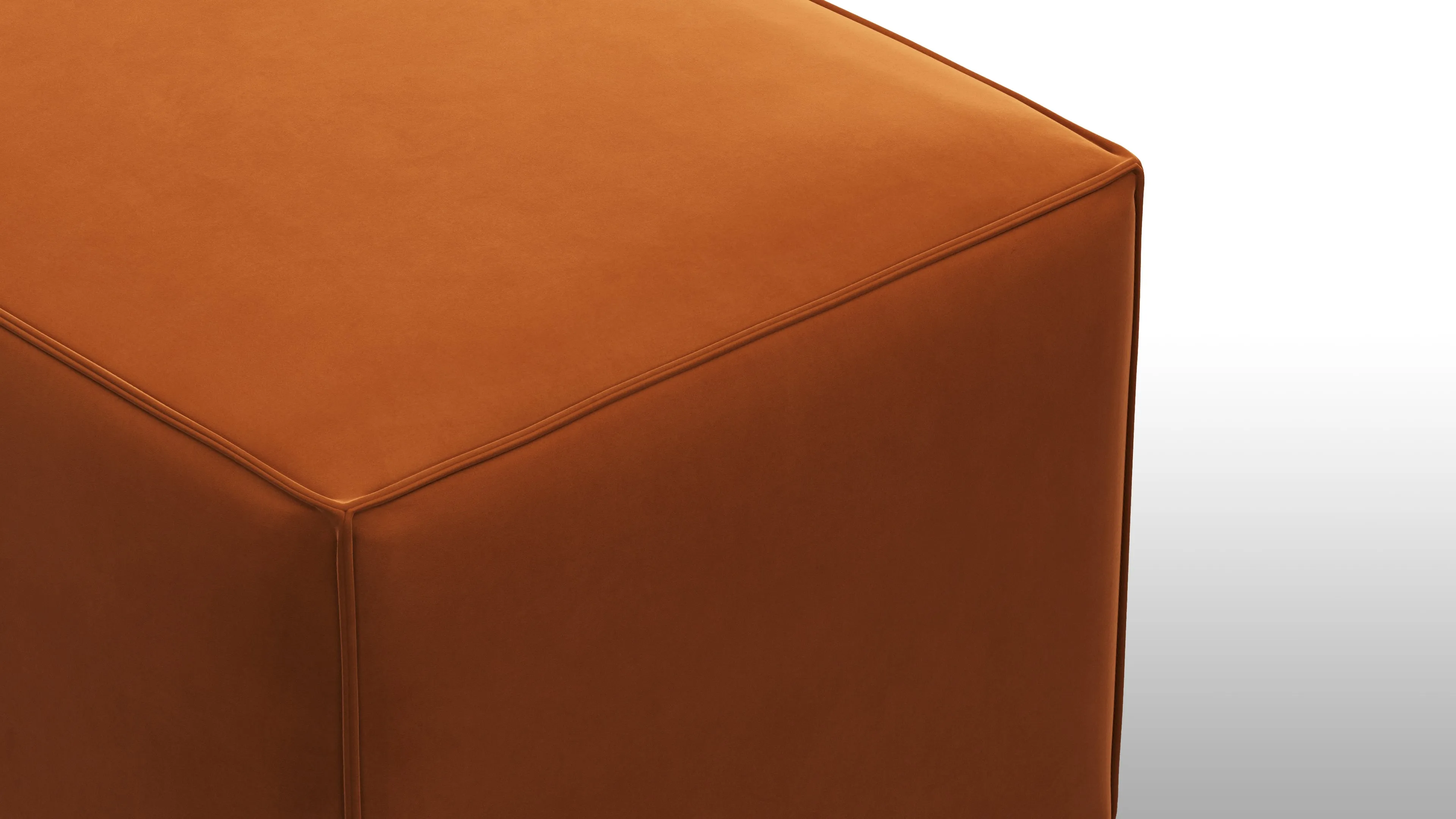 Extrasoft - Extrasoft Sectional Module, Small Backrest, Burnt Orange Velvet