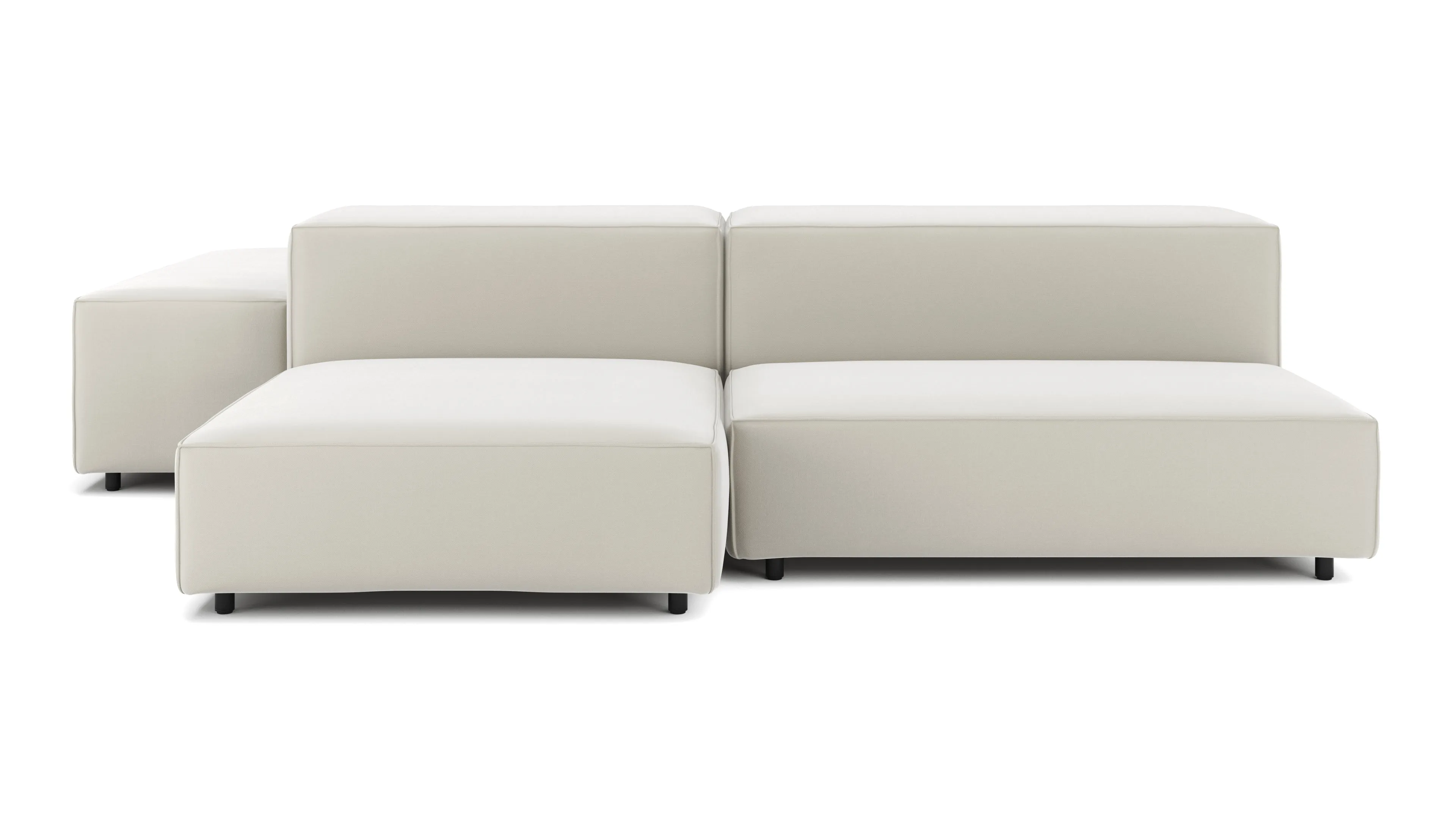 Extrasoft - Extrasoft Sectional Sofa, Combination 1, Left, Oatmeal Brushed Weave