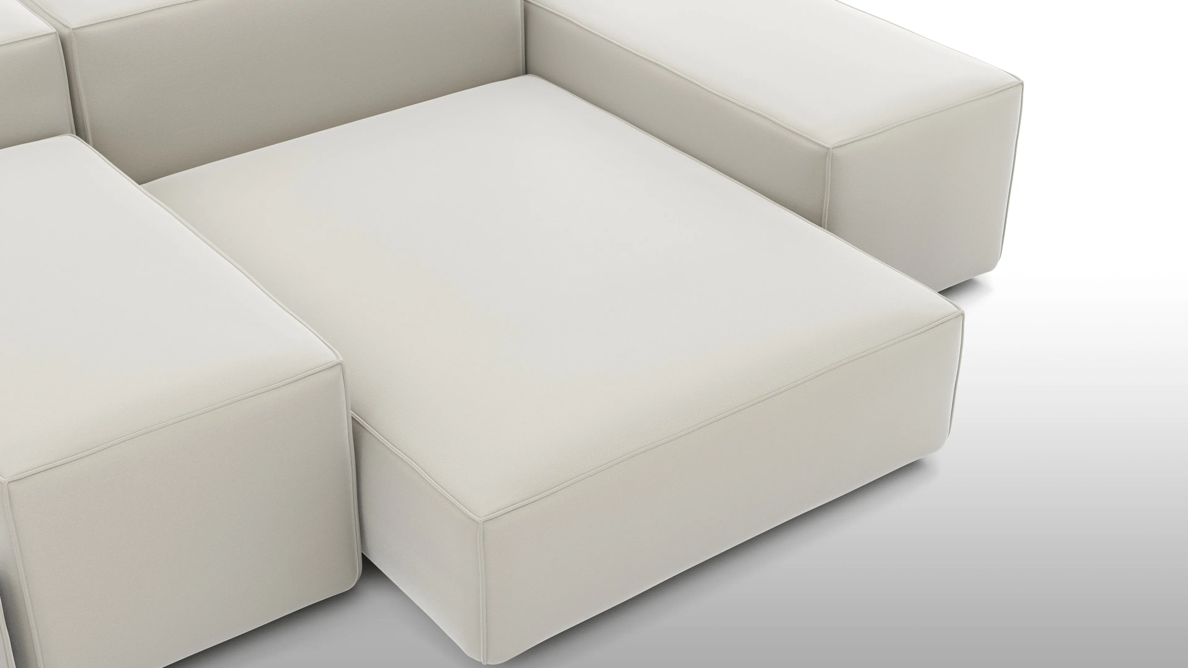Extrasoft - Extrasoft Sectional Sofa, Combination 1, Left, Oatmeal Brushed Weave