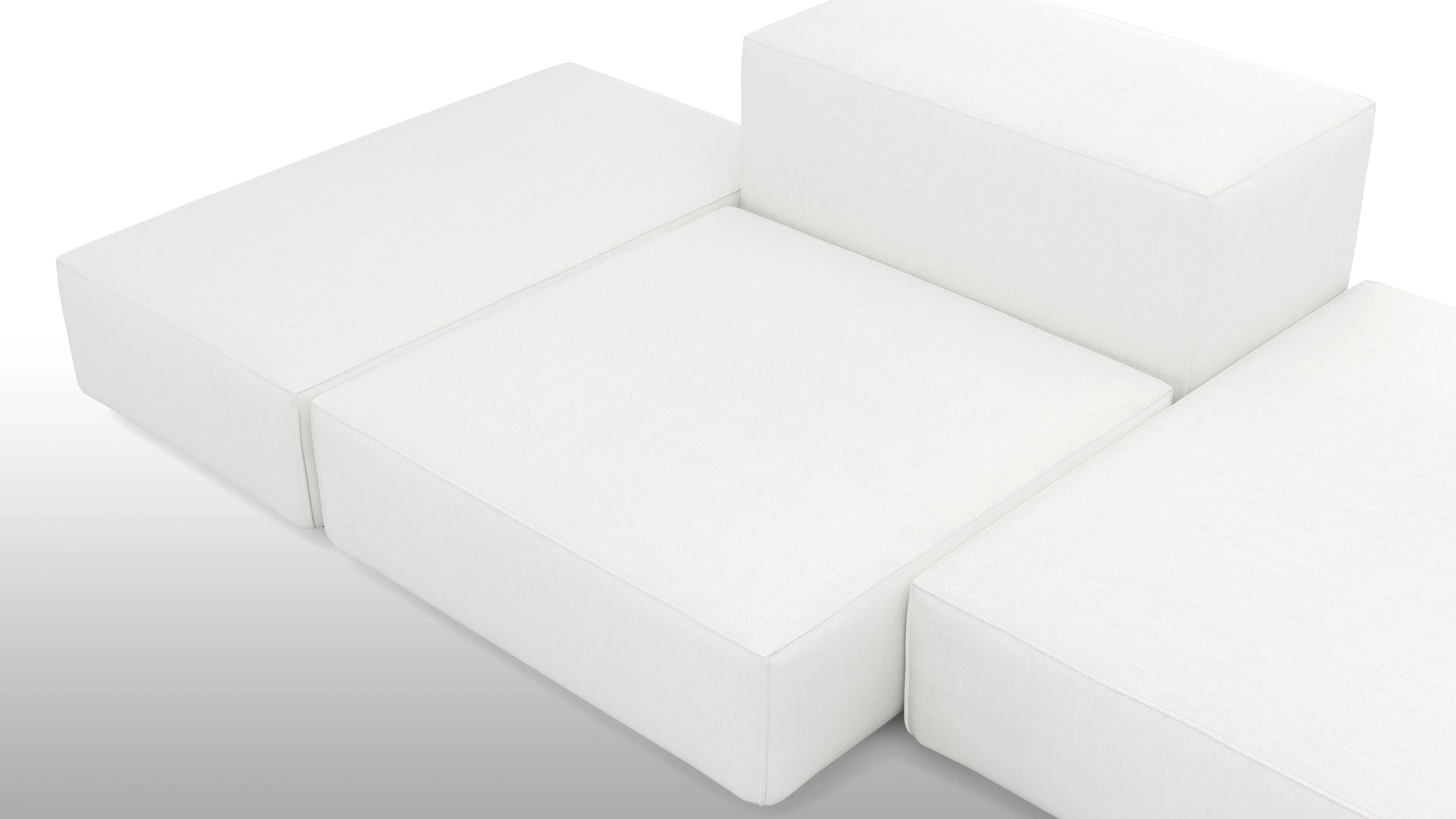Extrasoft - Extrasoft Sectional Sofa, Combination 2, Right, White Linen