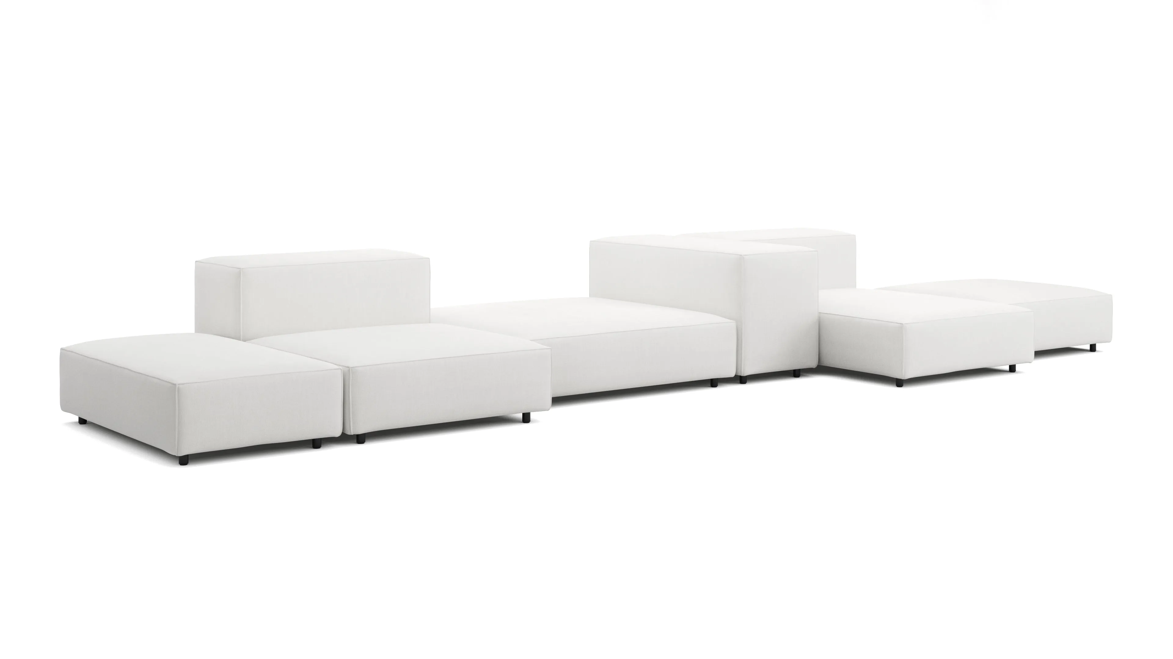 Extrasoft - Extrasoft Sectional Sofa, Combination 2, Right, White Linen