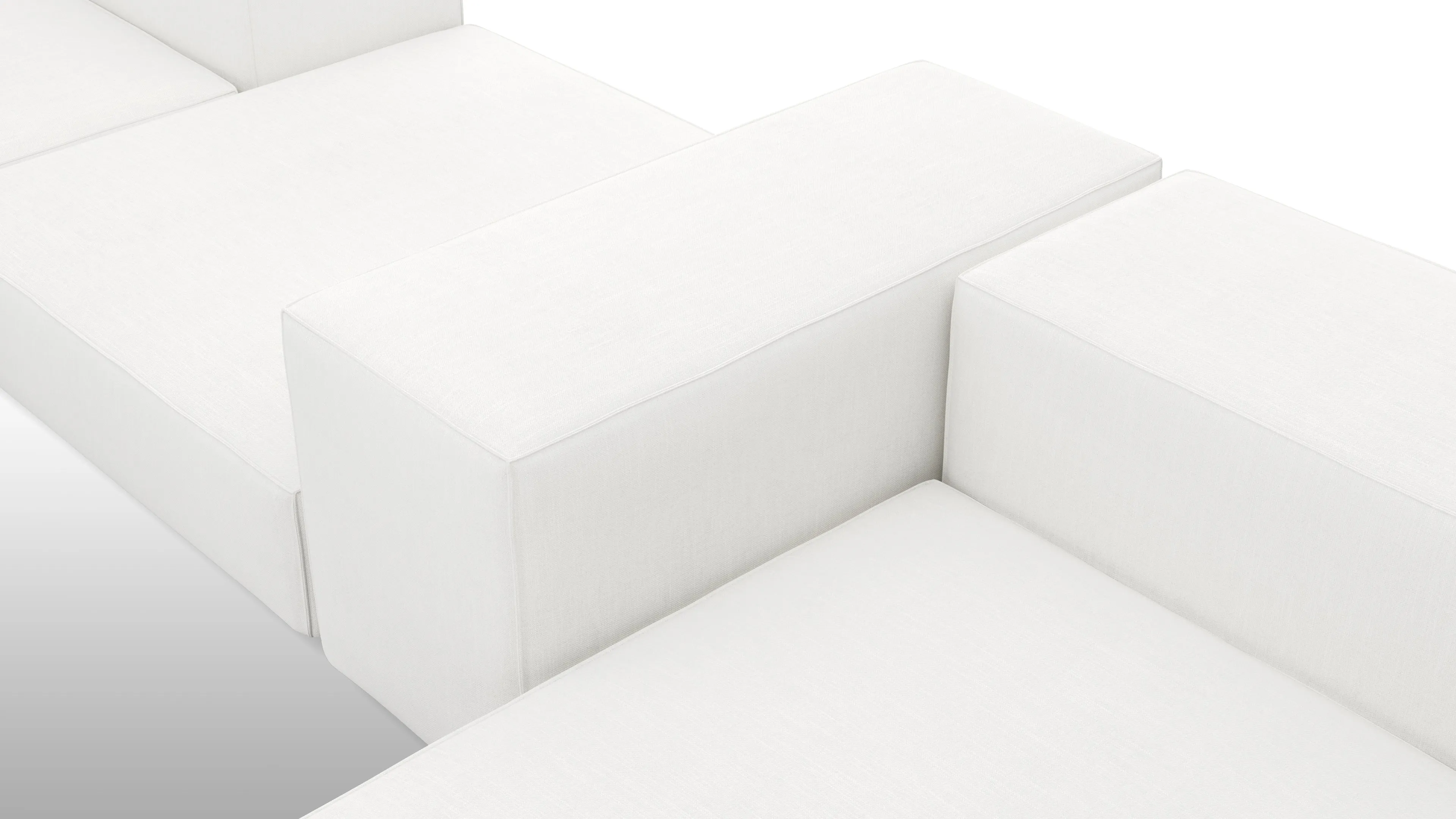 Extrasoft - Extrasoft Sectional Sofa, Combination 2, Right, White Linen