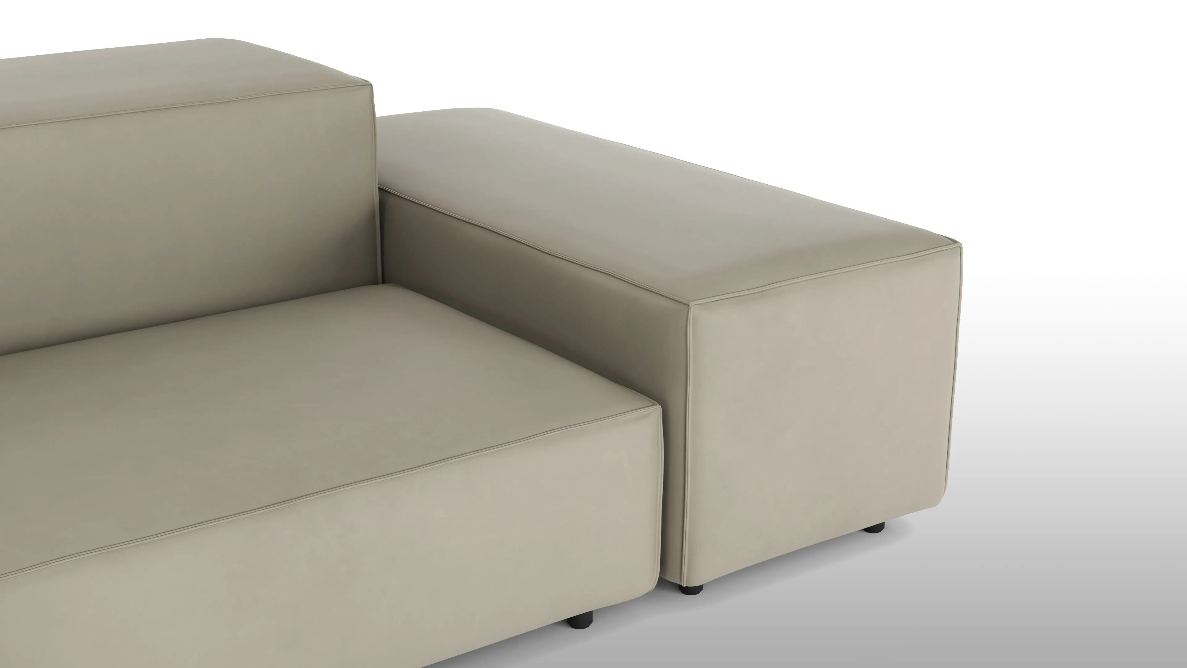 Extrasoft - Extrasoft Sectional Sofa, Large Right Corner, Beige Gray Vegan Leather