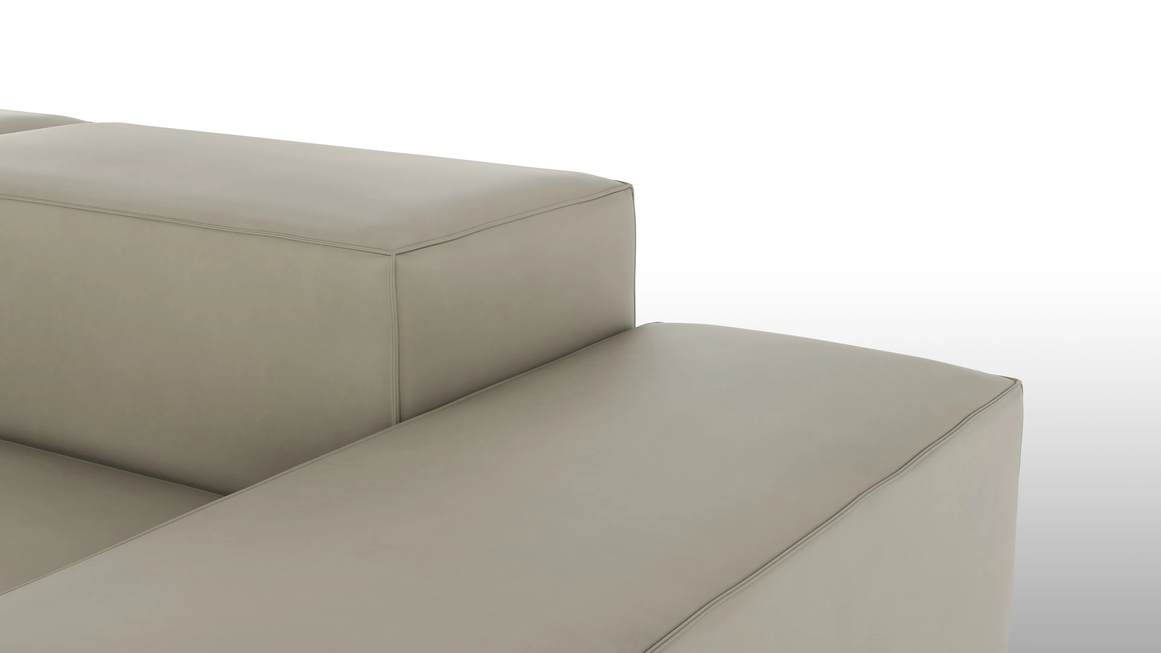 Extrasoft - Extrasoft Sectional Sofa, Large Right Corner, Beige Gray Vegan Leather