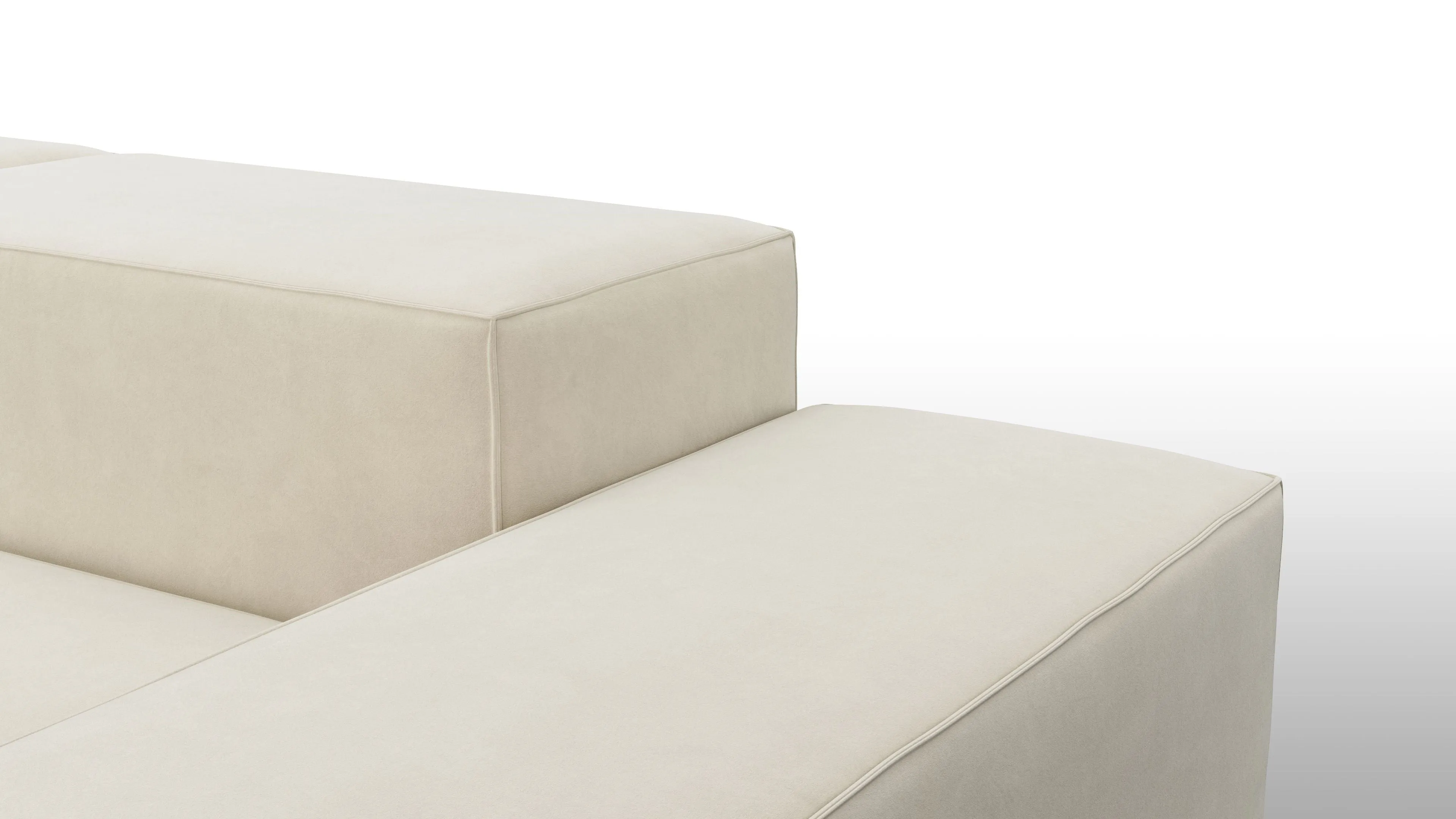 Extrasoft - Extrasoft Sectional Sofa, Left Corner, Eggshell Vegan Suede