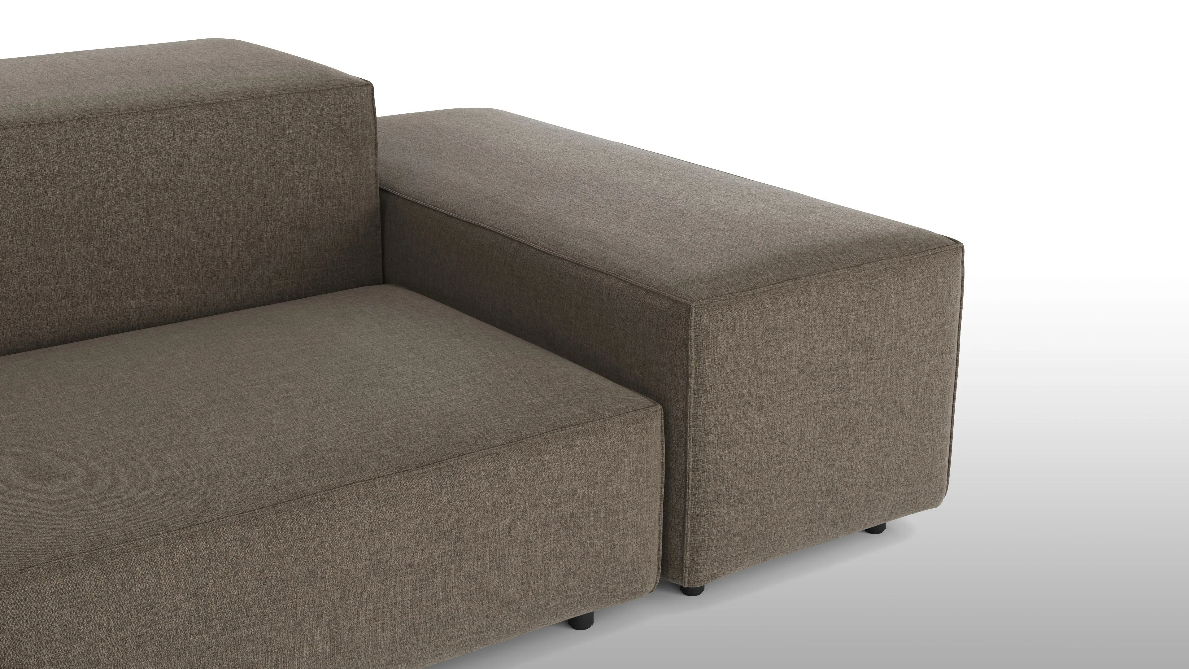 Extrasoft - Extrasoft Sectional Sofa, Open End Sofa, Left, Coffee Brushed Weave
