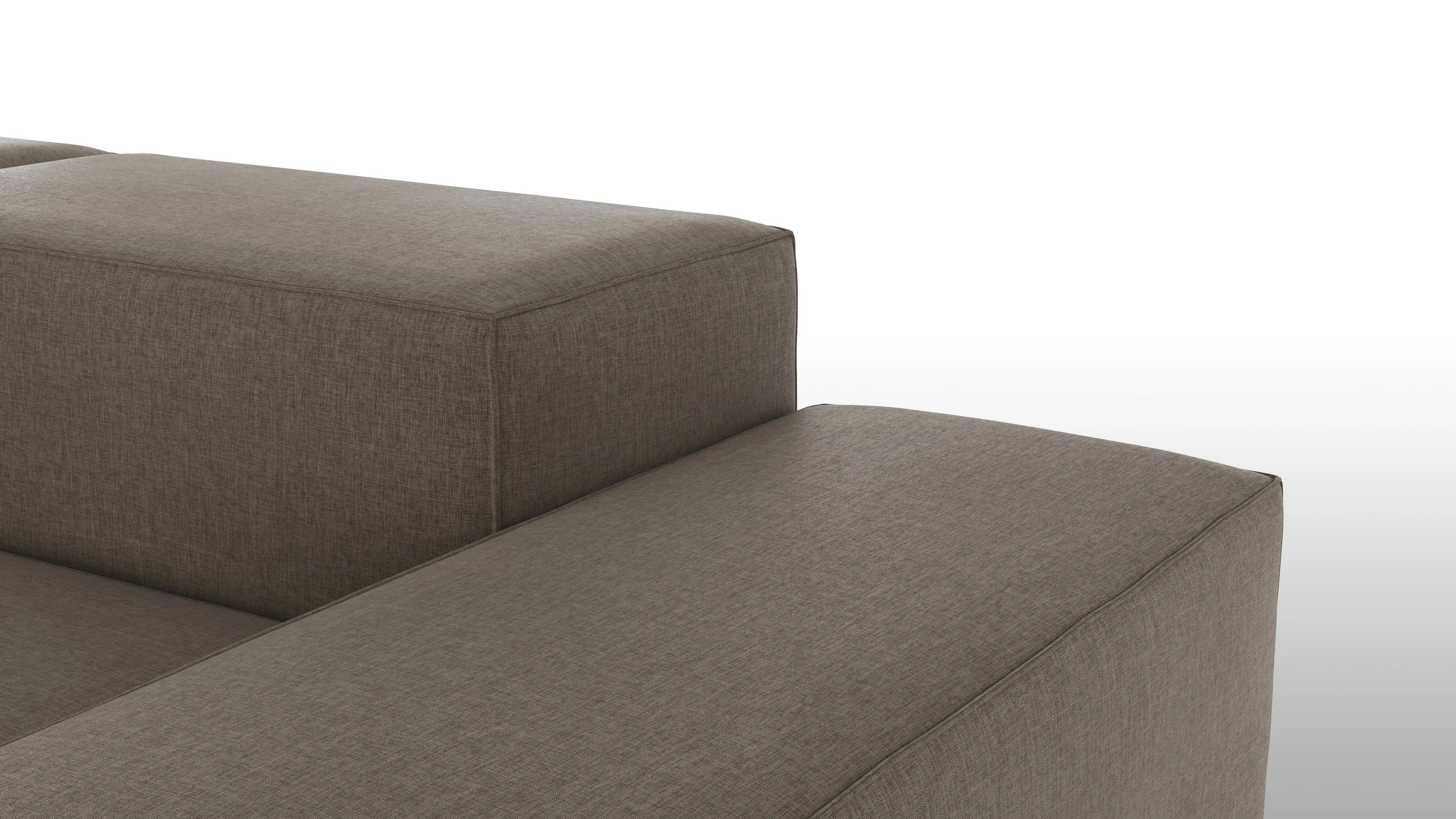 Extrasoft - Extrasoft Sectional Sofa, Open End Sofa, Left, Coffee Brushed Weave