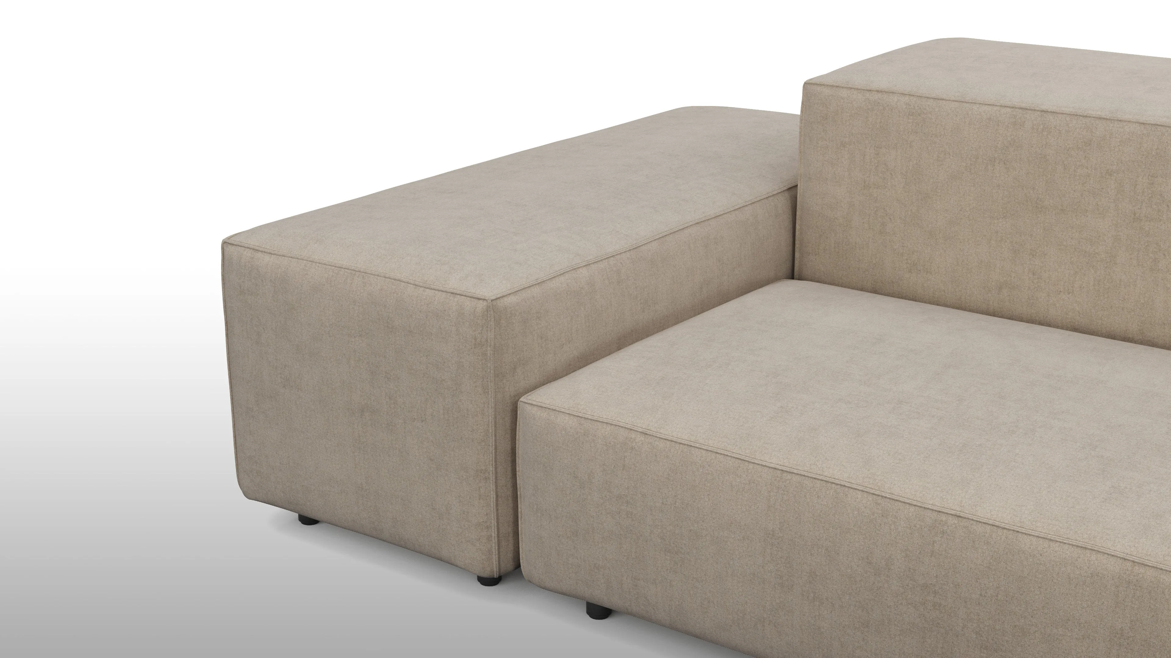 Extrasoft - Extrasoft Sectional Sofa, Open End Sofa, Right, Biscotti Brushed Weave