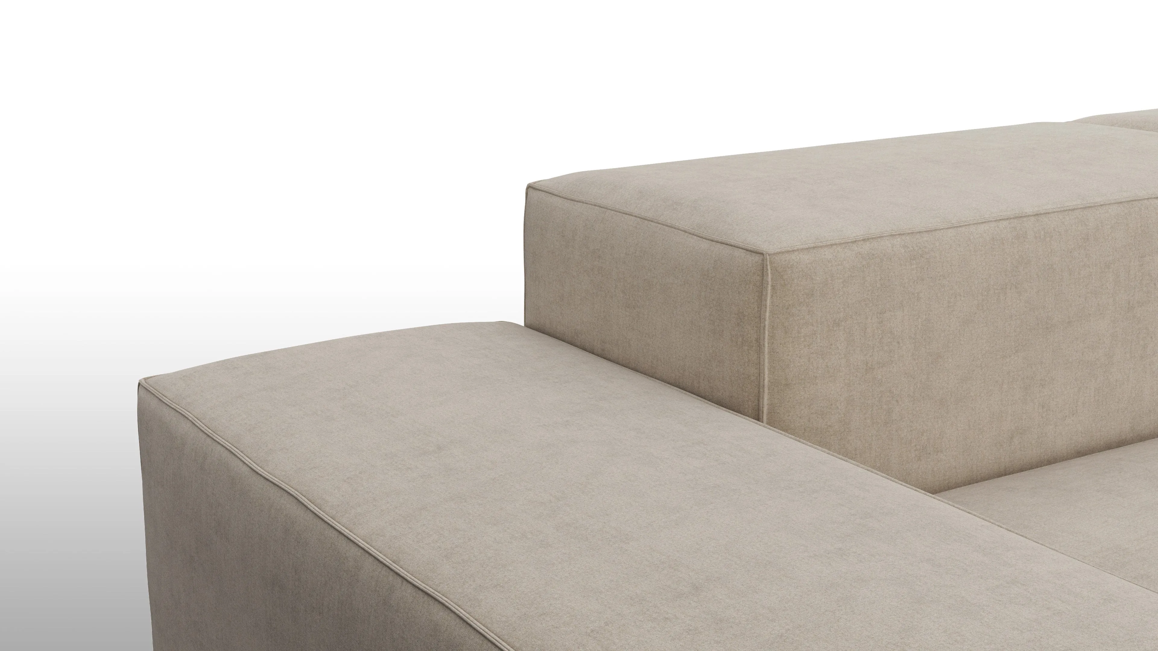 Extrasoft - Extrasoft Sectional Sofa, Open End Sofa, Right, Biscotti Brushed Weave