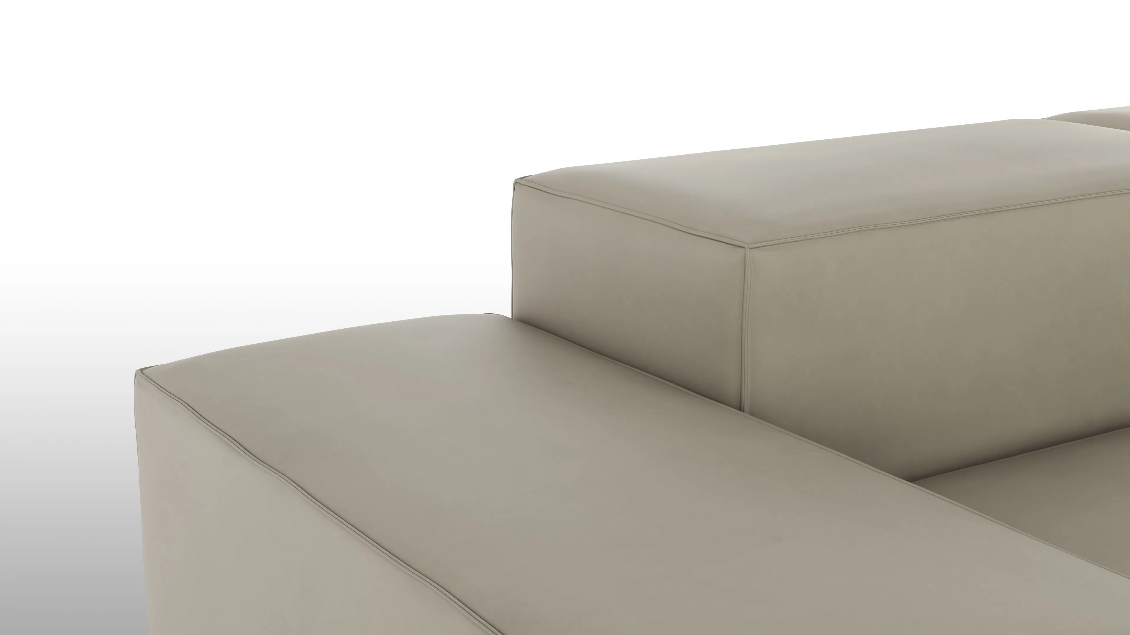 Extrasoft - Extrasoft Sectional Sofa, Three Seater Sofa, Left, Beige Gray Vegan Leather
