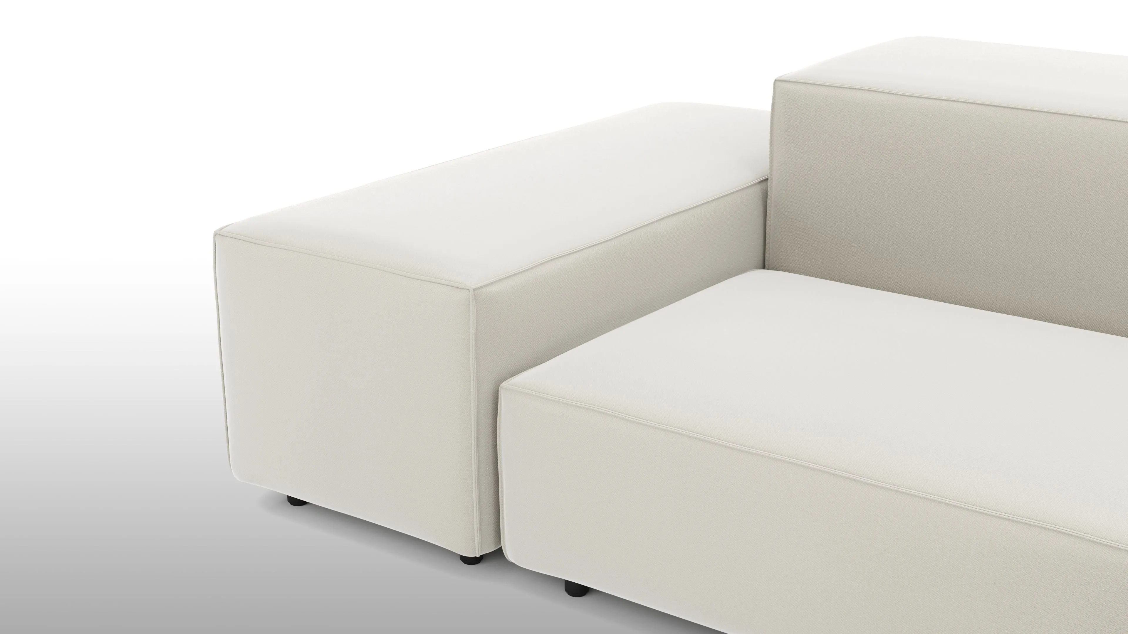 Extrasoft - Extrasoft Sectional Sofa, Three Seater Sofa, Left, Oatmeal Brushed Weave