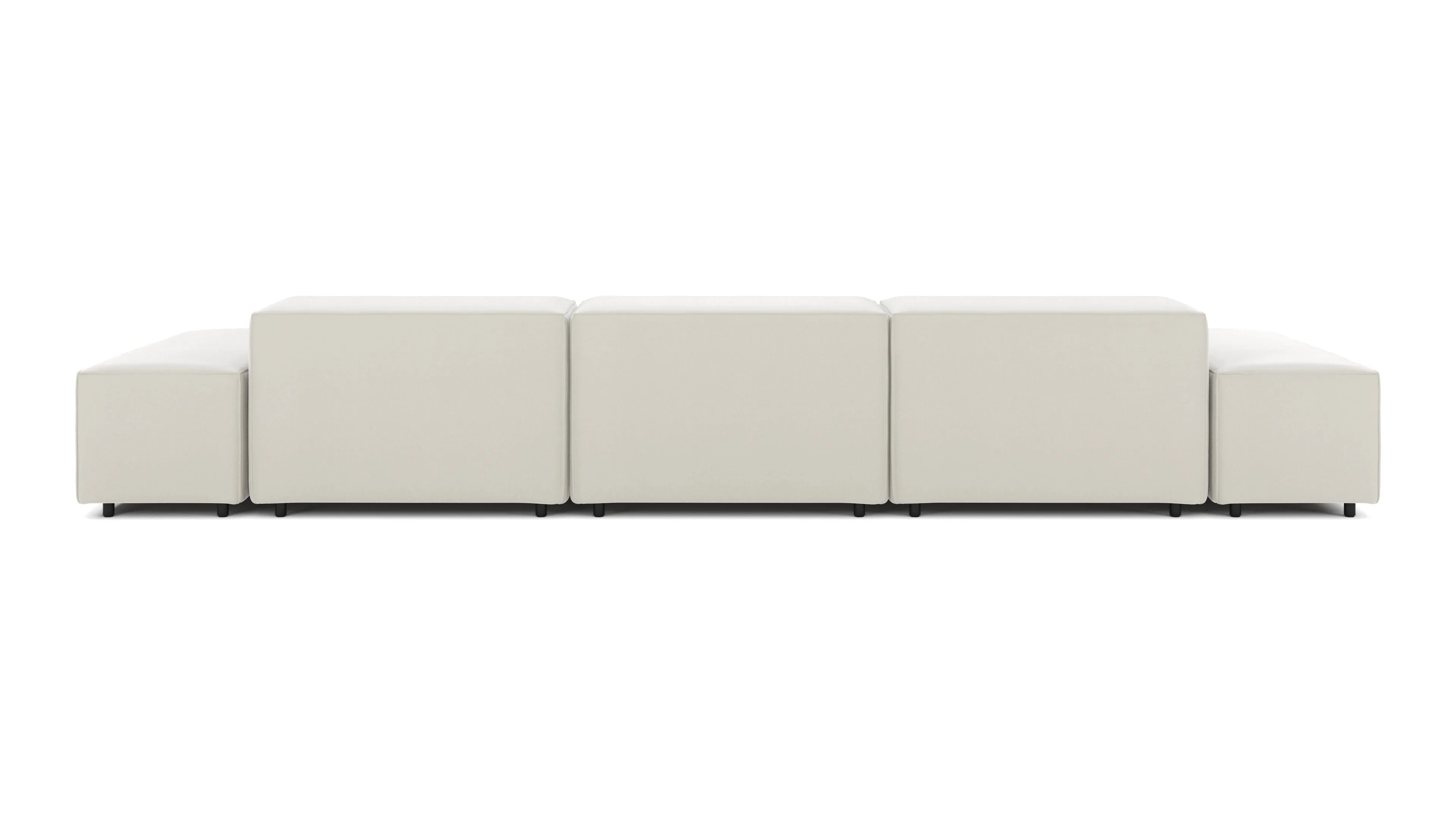 Extrasoft - Extrasoft Sectional Sofa, Three Seater Sofa, Left, Oatmeal Brushed Weave