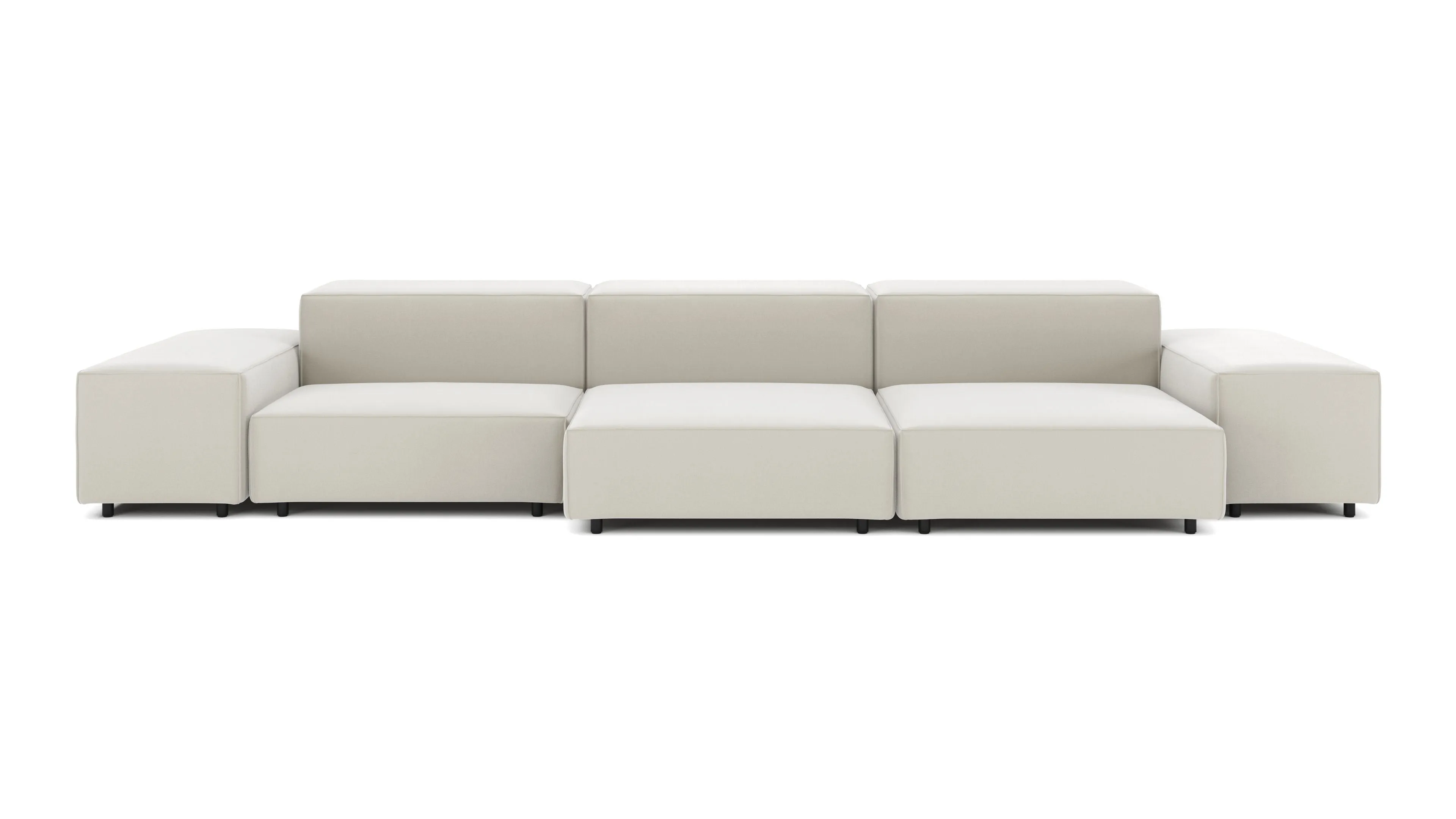 Extrasoft - Extrasoft Sectional Sofa, Three Seater Sofa, Left, Oatmeal Brushed Weave