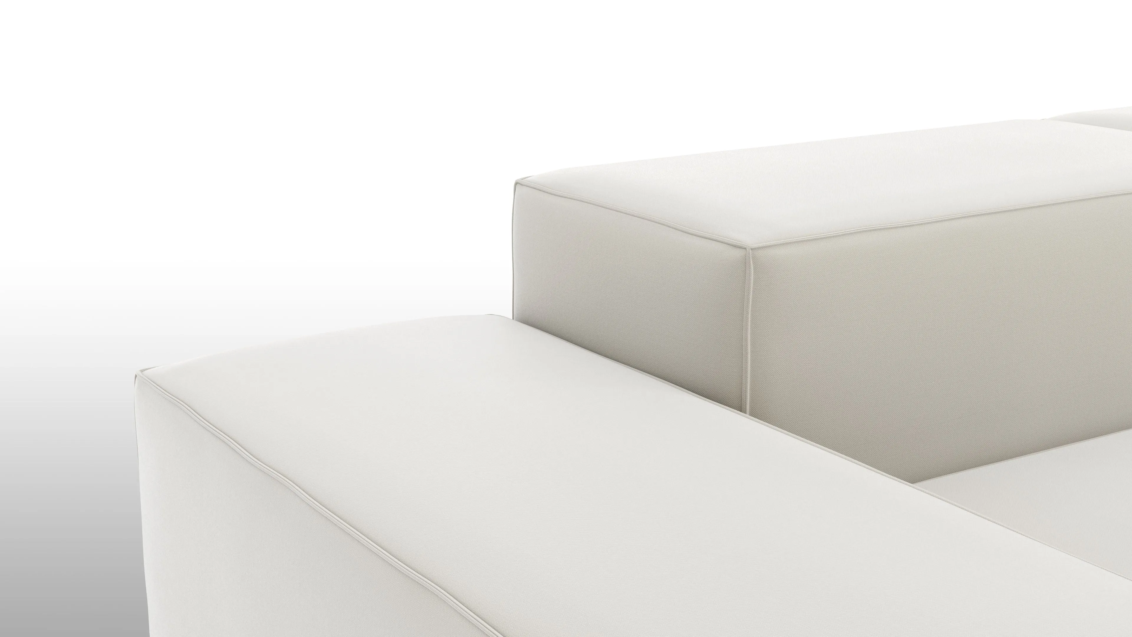 Extrasoft - Extrasoft Sectional Sofa, Three Seater Sofa, Left, Oatmeal Brushed Weave