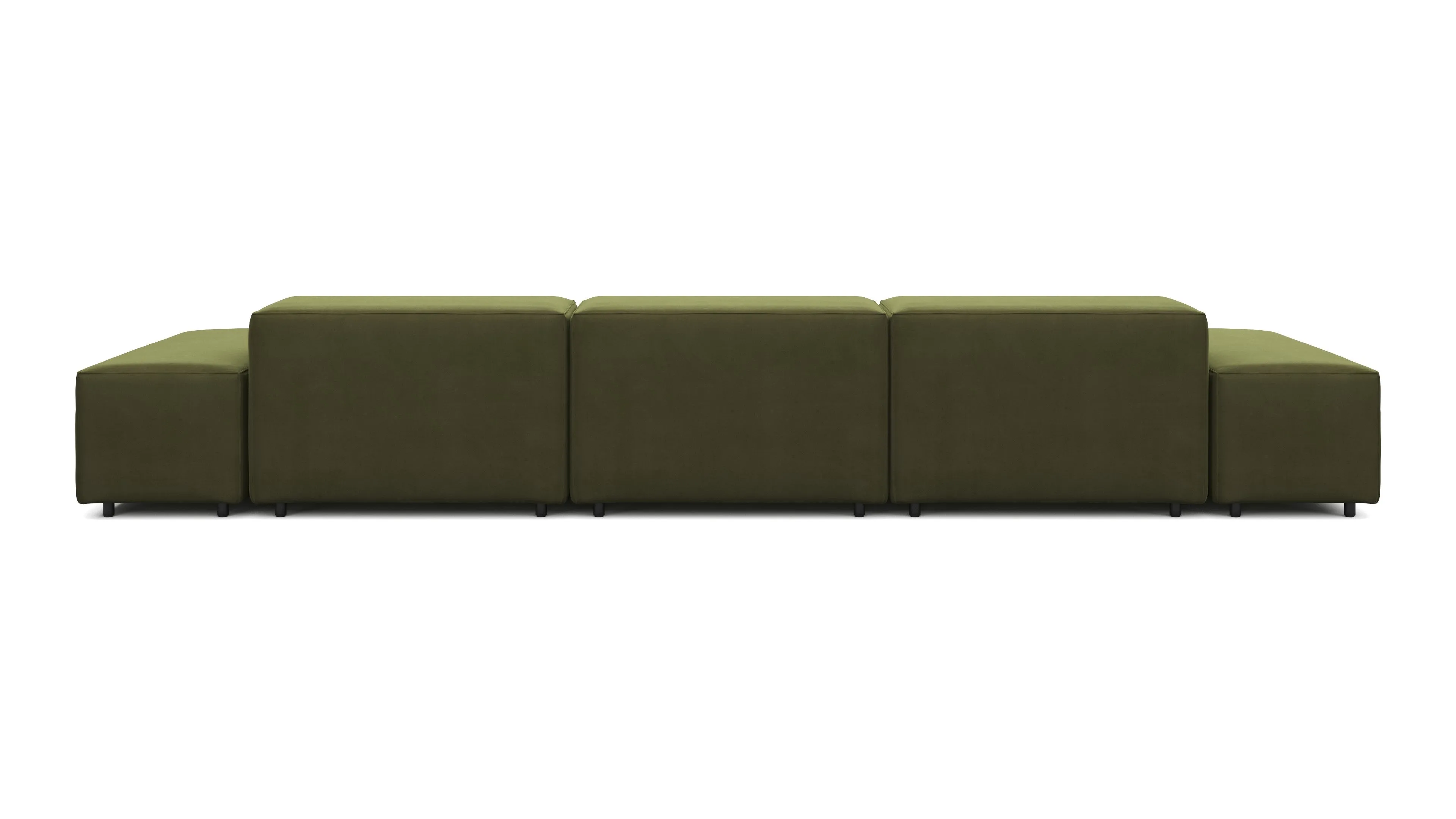 Extrasoft - Extrasoft Sectional Sofa, Three Seater Sofa, Left, Spruce Luxe Velvet