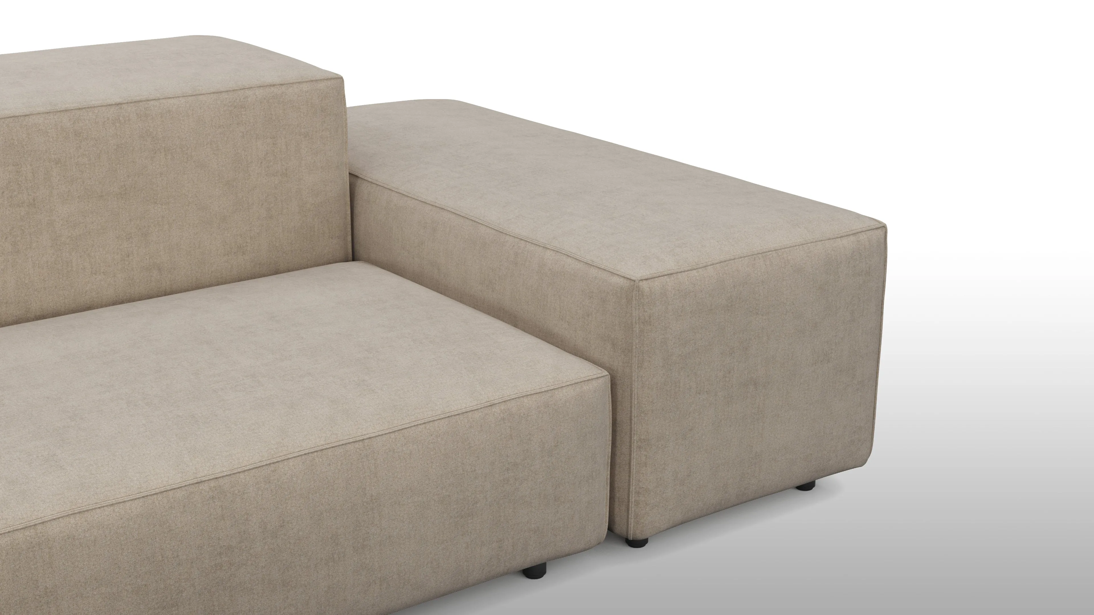 Extrasoft - Extrasoft Sectional Sofa, Two Seater Sofa, Biscotti Brushed Weave