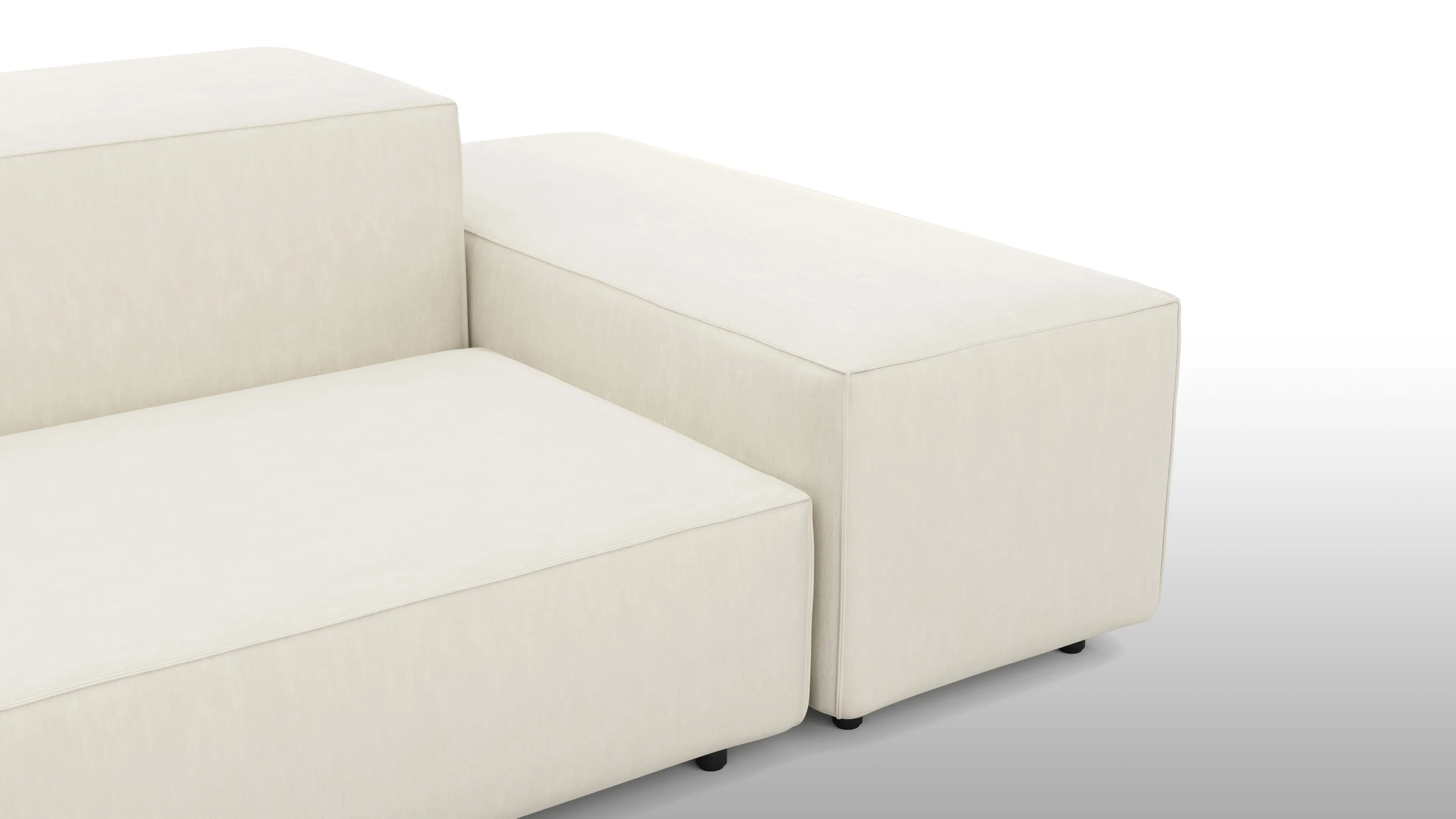 Extrasoft - Extrasoft Sectional Sofa, Two Seater Sofa, Ivory Chenille