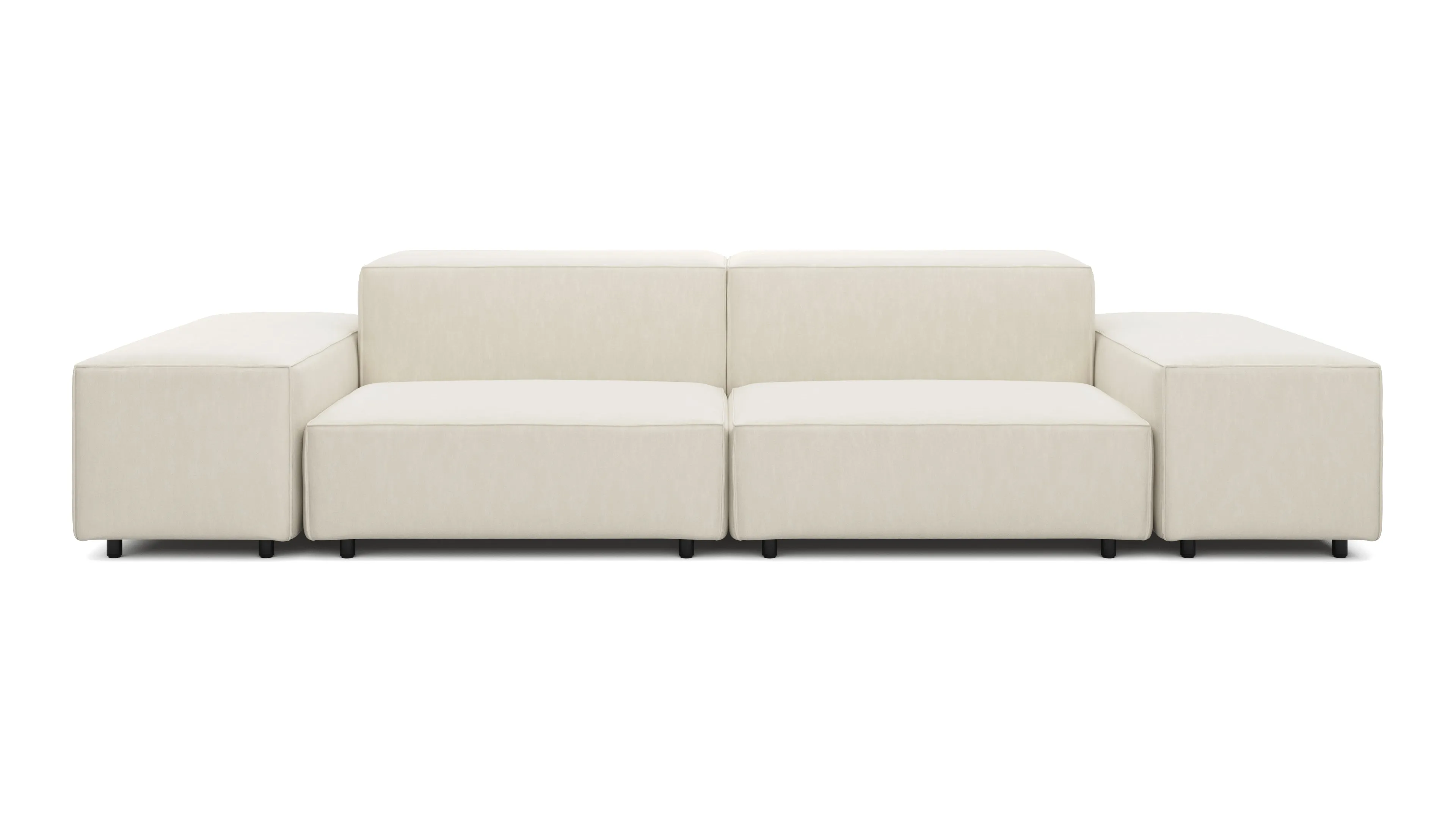 Extrasoft - Extrasoft Sectional Sofa, Two Seater Sofa, Ivory Chenille