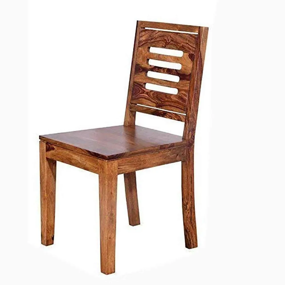 Furinno Sheesham Wood 4 Seater Dining Table Set with 3 Chairs and 1 Bench for Home Dining Room Furniture (Honey Finish)